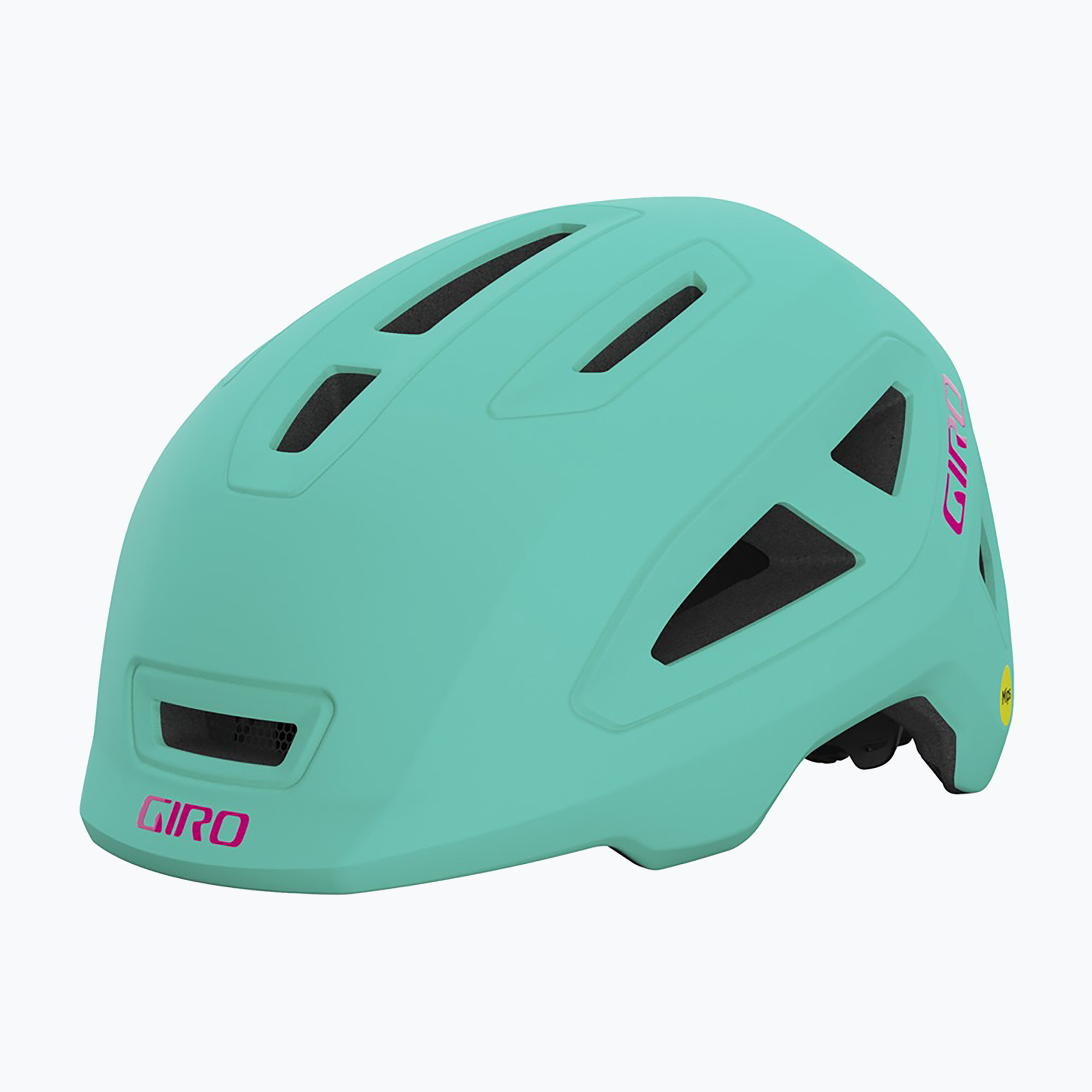Детска велосипедна каска Giro Scamp II Integrated MIPS matte screaming teal/bright pink