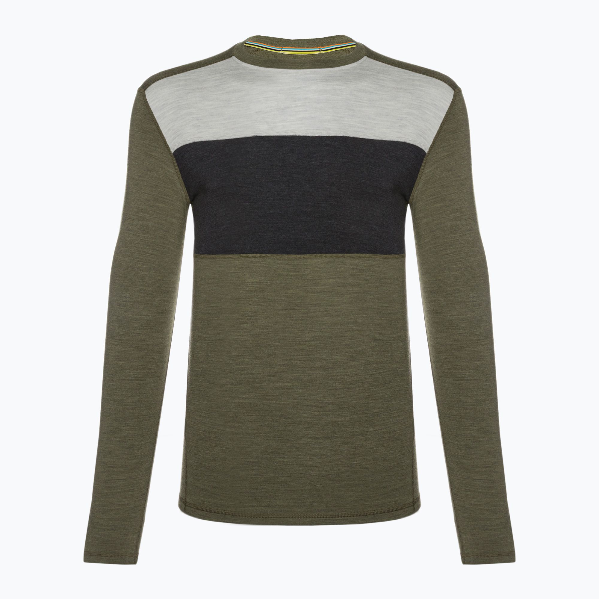 Pánske tričko Smartwool Classic Thermal Merino Base Layer Colorblock Crew Boxed Green 16354 (Classic Thermal Merino Base Layer Colorblock Crew Boxed