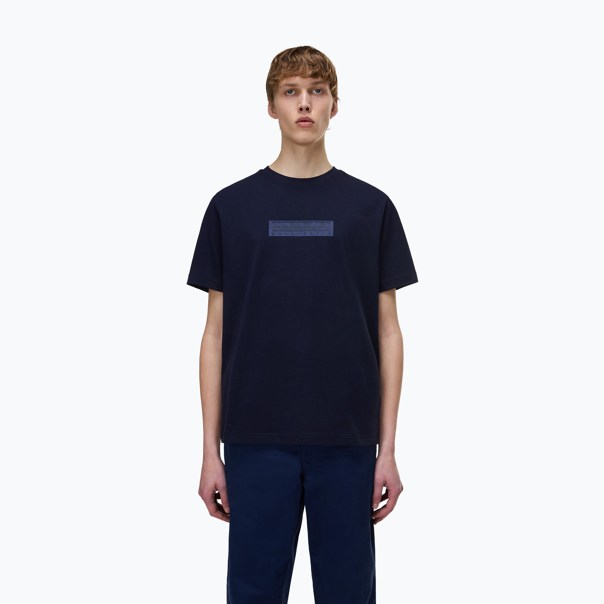 Koszulka męska Napapijri S-Box Logo blu marine