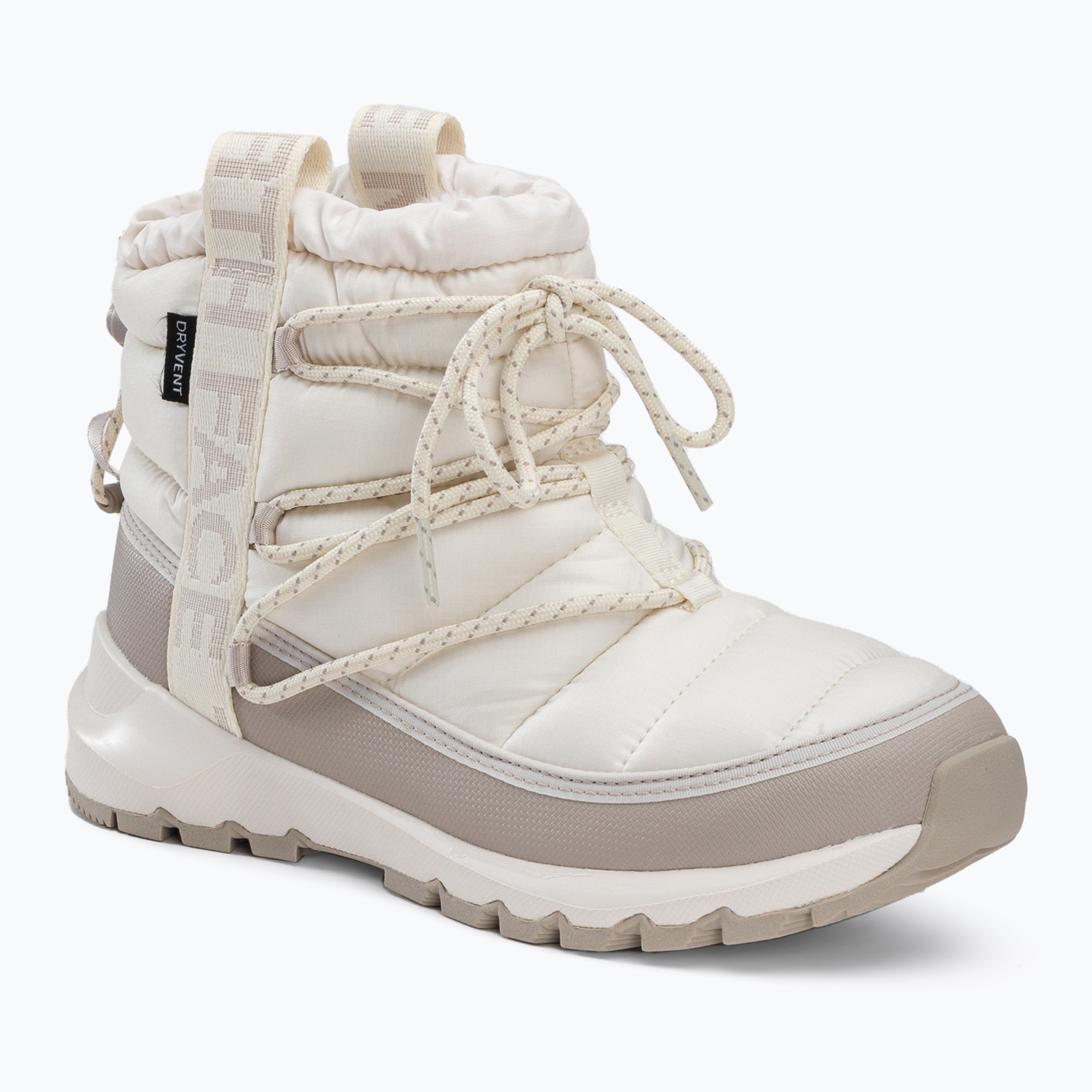 Śniegowce damskie The North Face Thermoball Lace Up WP gardenia white/silver grey 