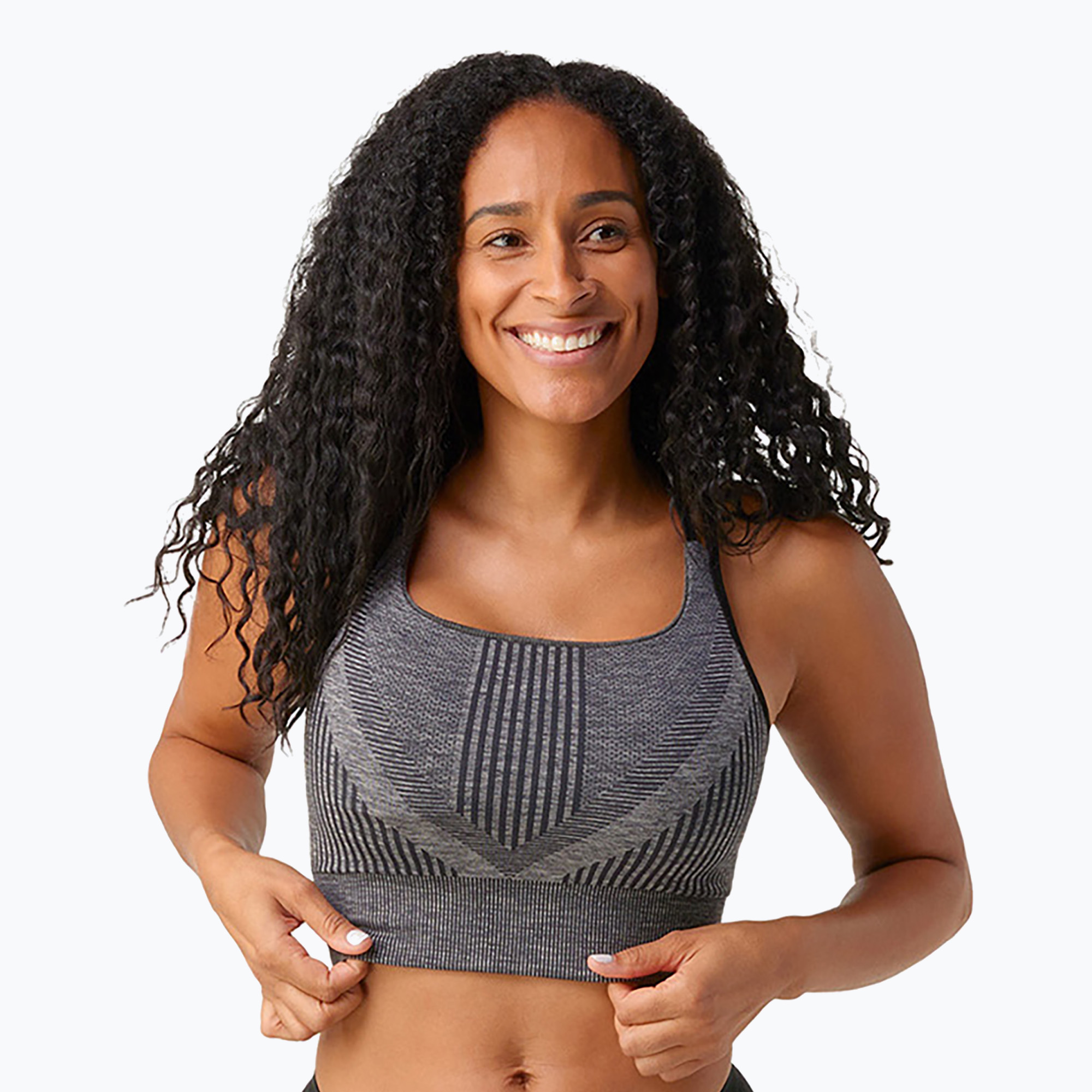 Smartwool Intraknit Strappy sutien termic negru heather (Intraknit Strappy 16846)