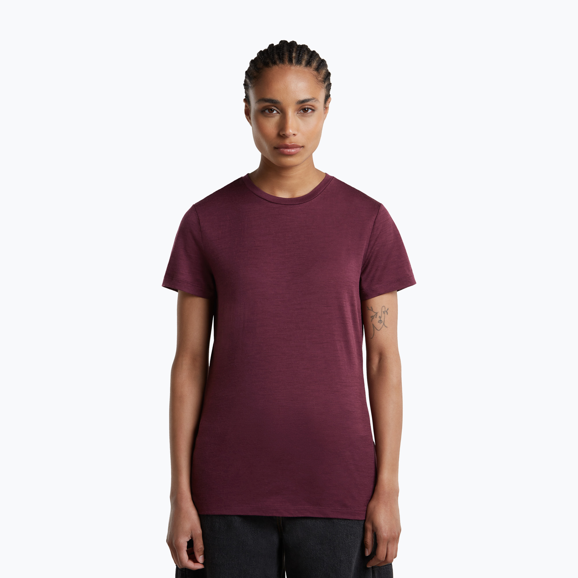 Дамска тениска за трекинг icebreaker Merino 150 Tech Lite III dark berry