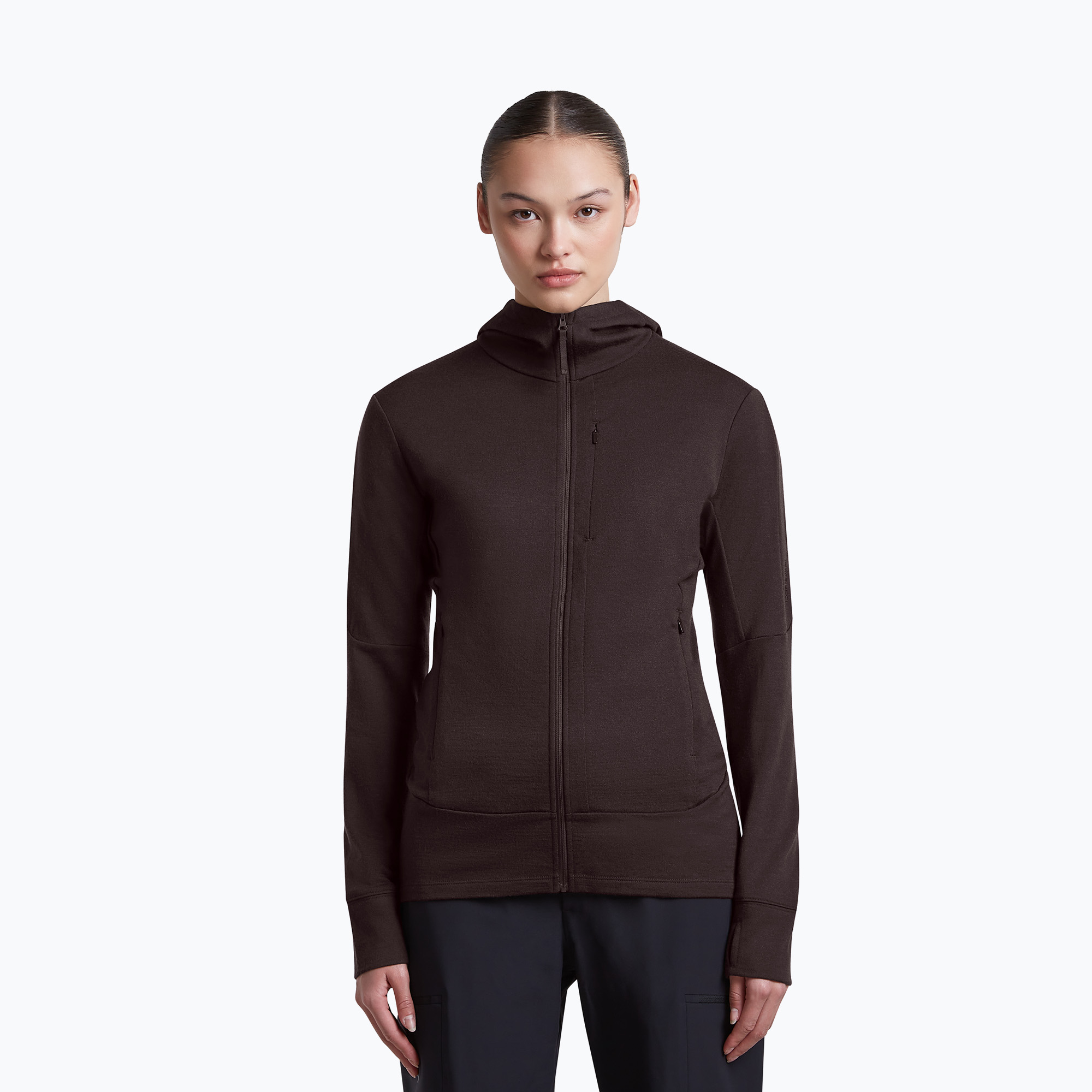 Bluza damska Icebreaker Merino 260 Quantum IV LS Zip Hoodie bittersweet 