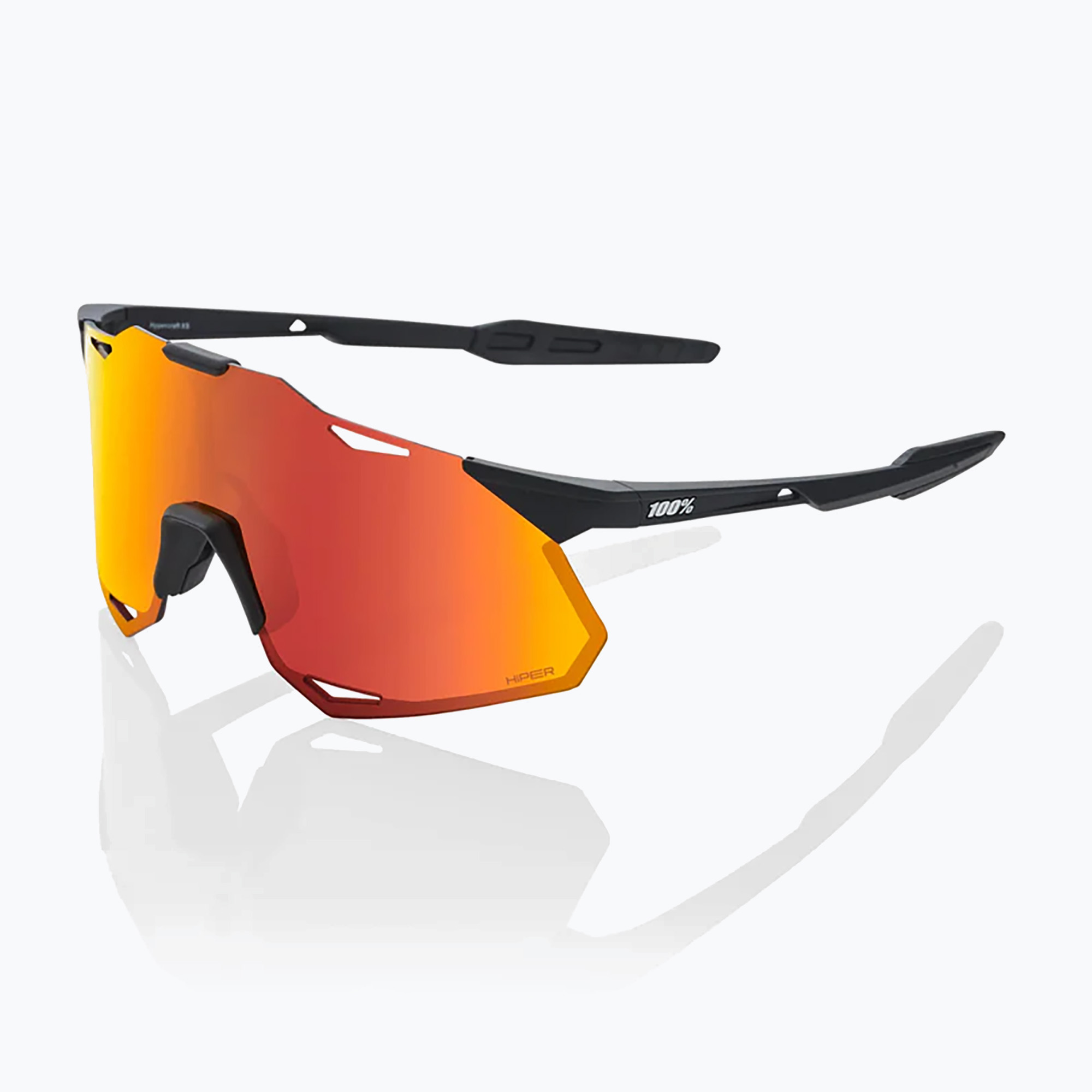 Ochelari de soare 100% Hypercraft XS soft tact black/hiper red multilayer mirror