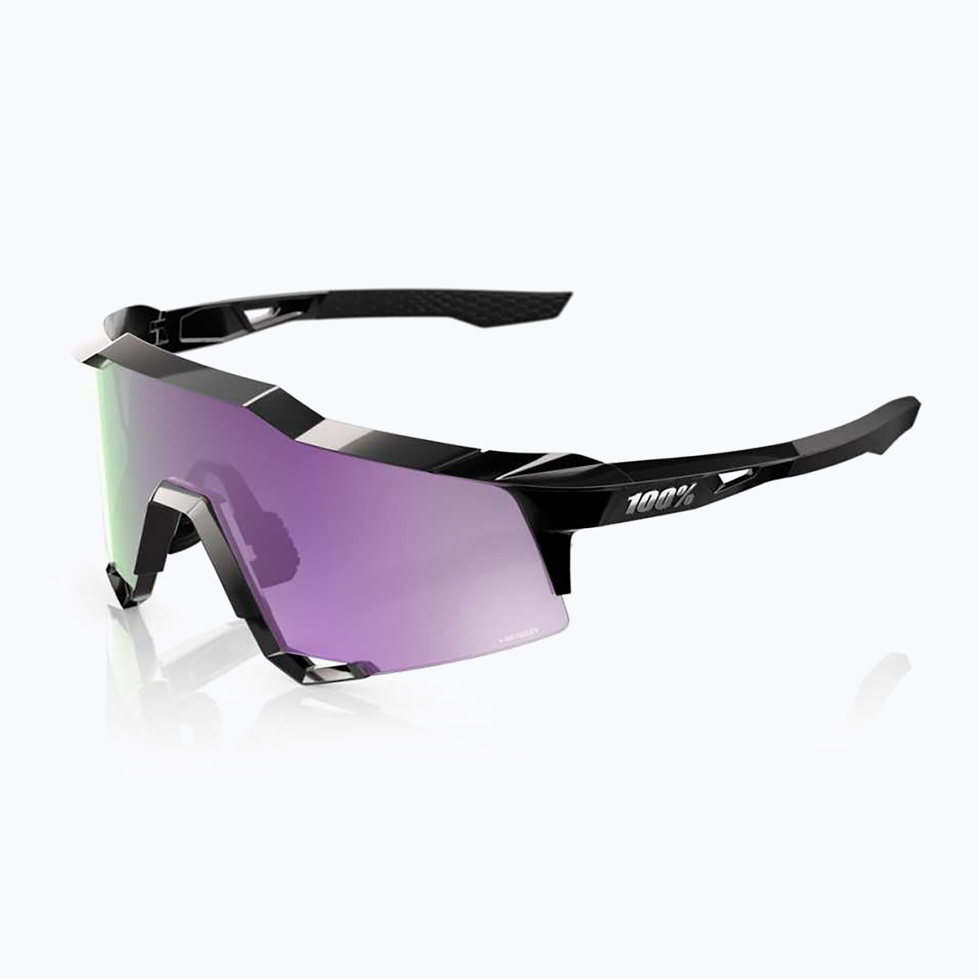 Ochelari de soare 100% Speedcraft polished black/hiper polarized lavender mirror