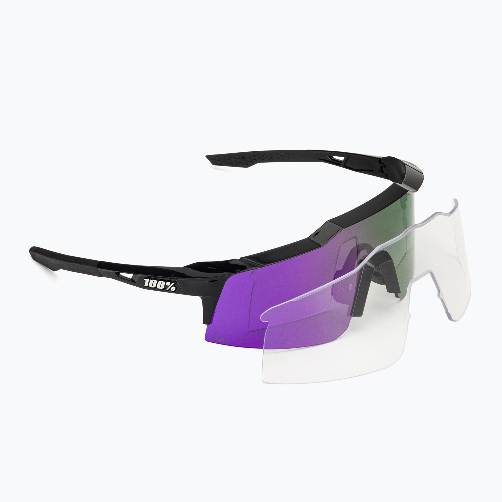 Ochelari de soare 100% Speedcraft SL polished black/hiper polarized lavender mirror