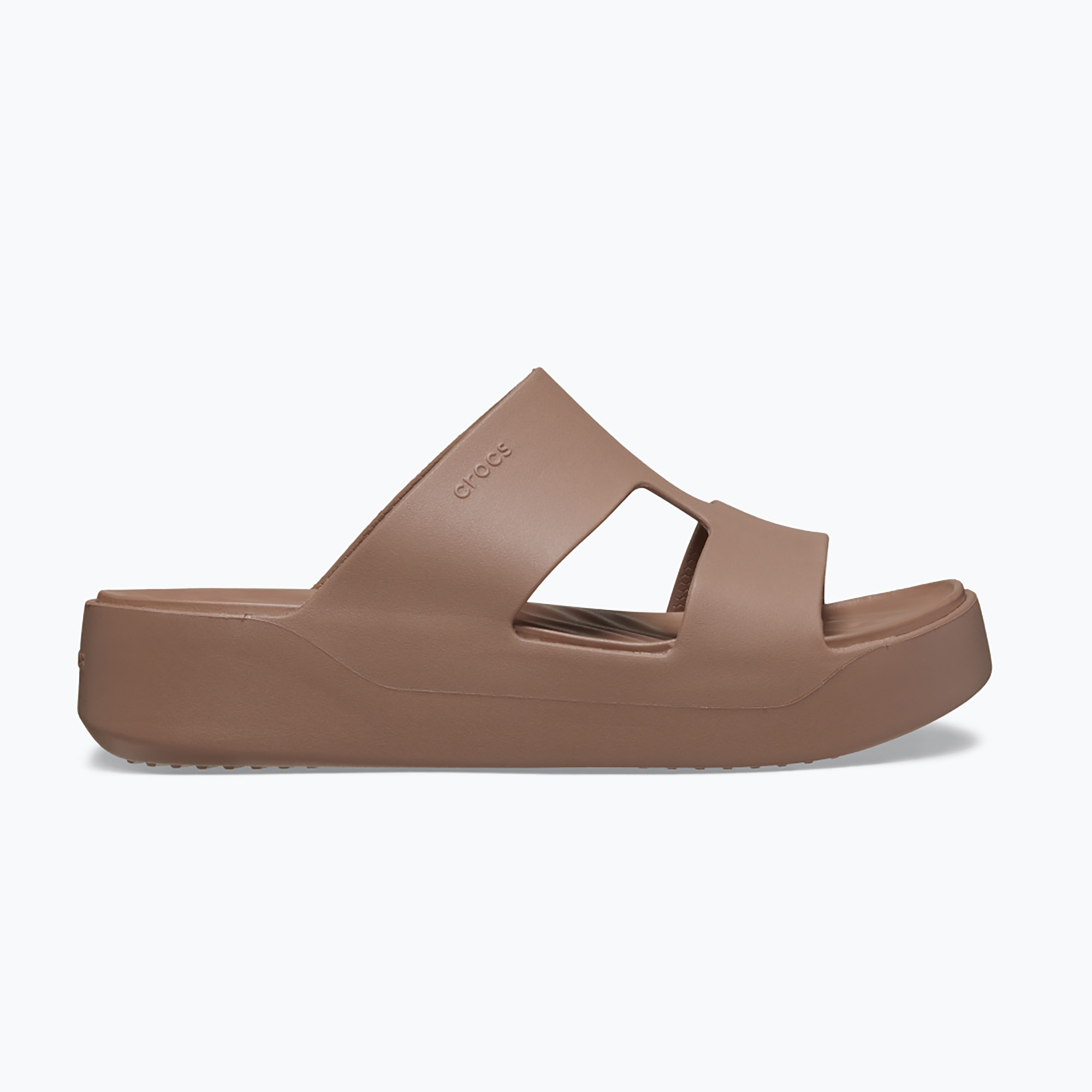 Klapki damskie Crocs Gateway Platform H-Strap latte 