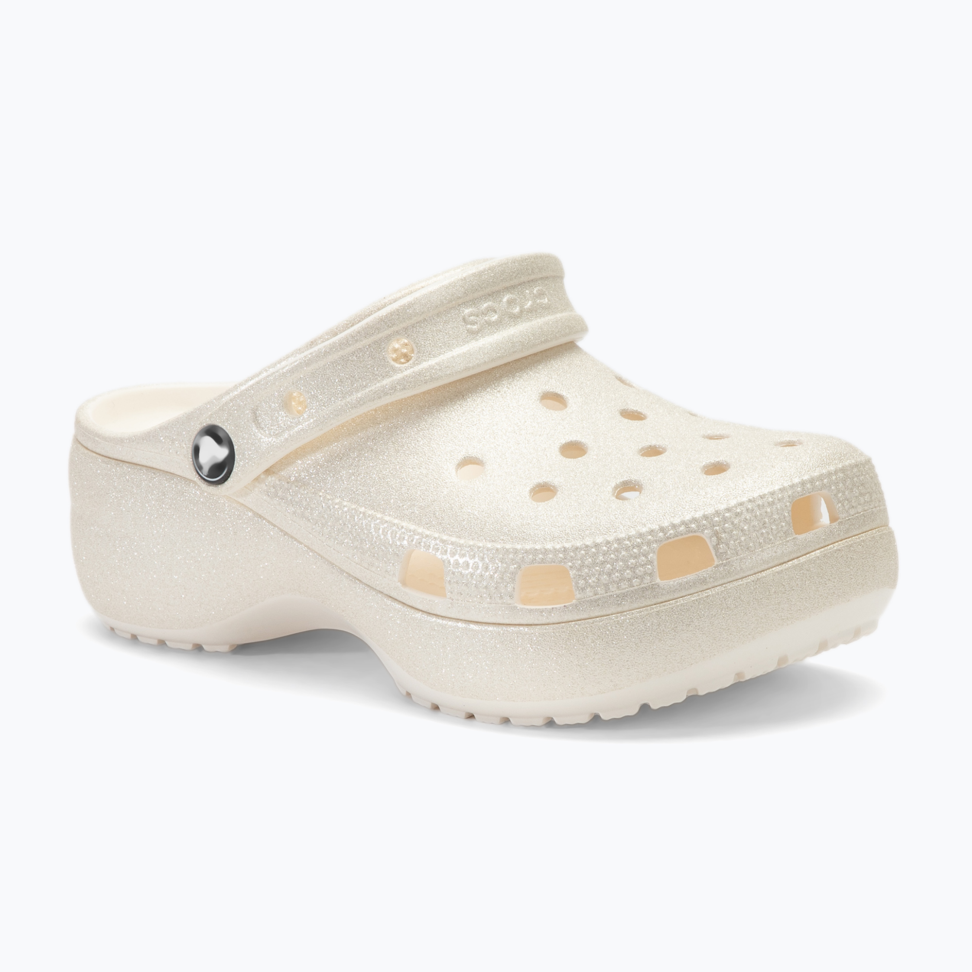 Klapki damskie Crocs Classic Platform Glitter chalk 