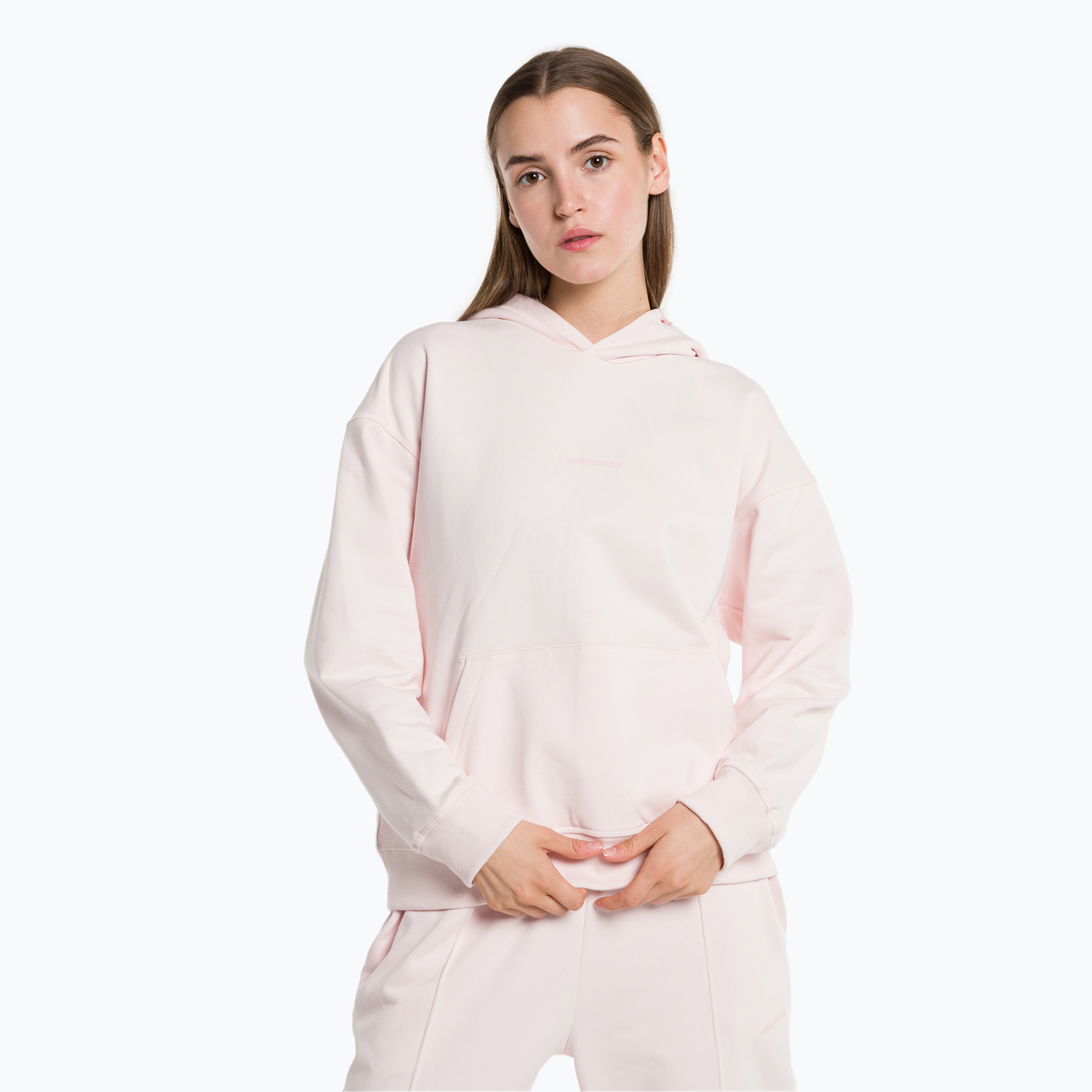 Bluza damska New Balance Athletics Nature State French Terry Hoodie washed pink 