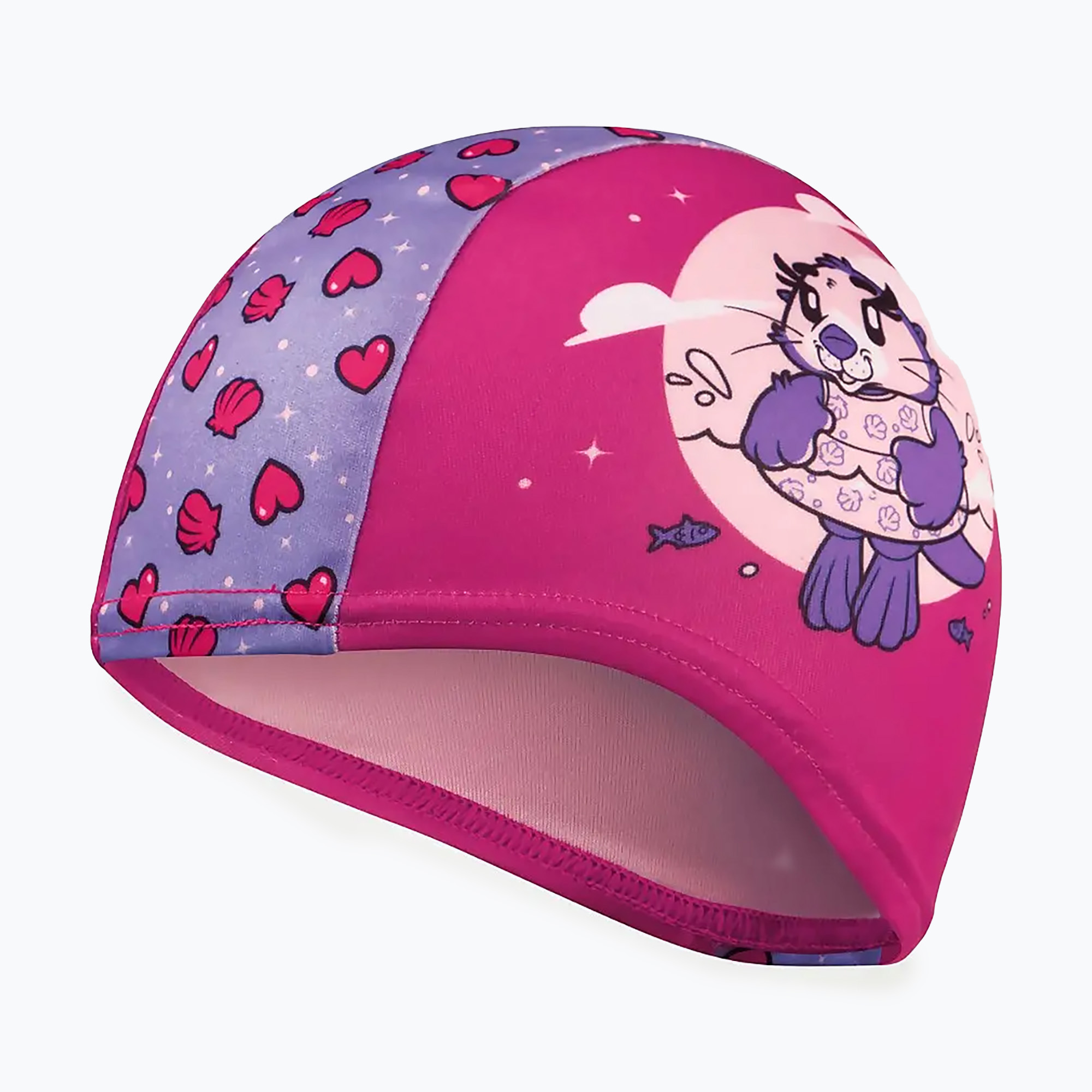 Speedo Polyesterová plavecká čiapka s potlačou v ružovo-fialovej farbe (Printed Polyester 8-1224114676)