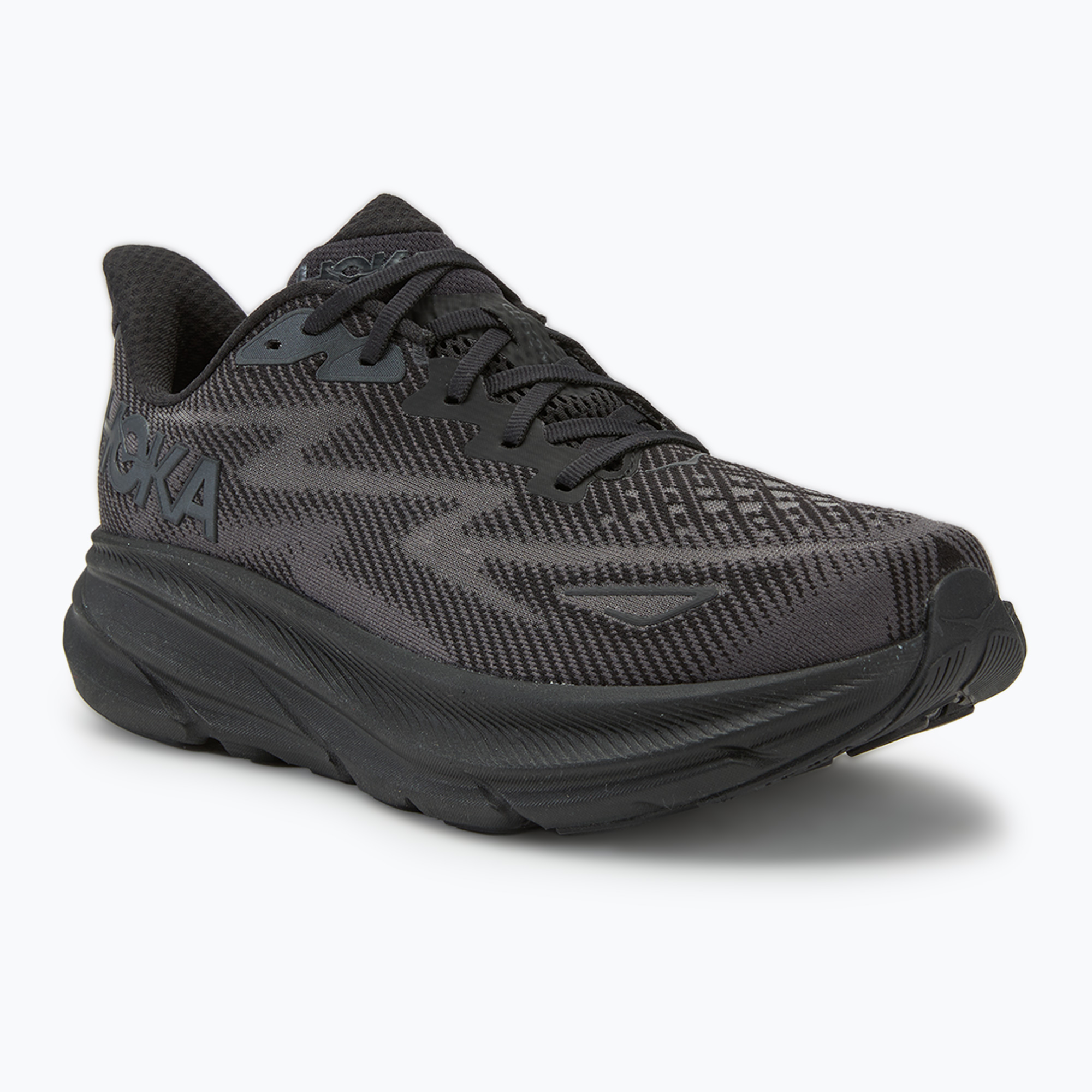 Scarpe da corsa da uomo HOKA Clifton 9 Wide nero/nero (46 EU) (Clifton 9 Wide 1132210-BBLC)