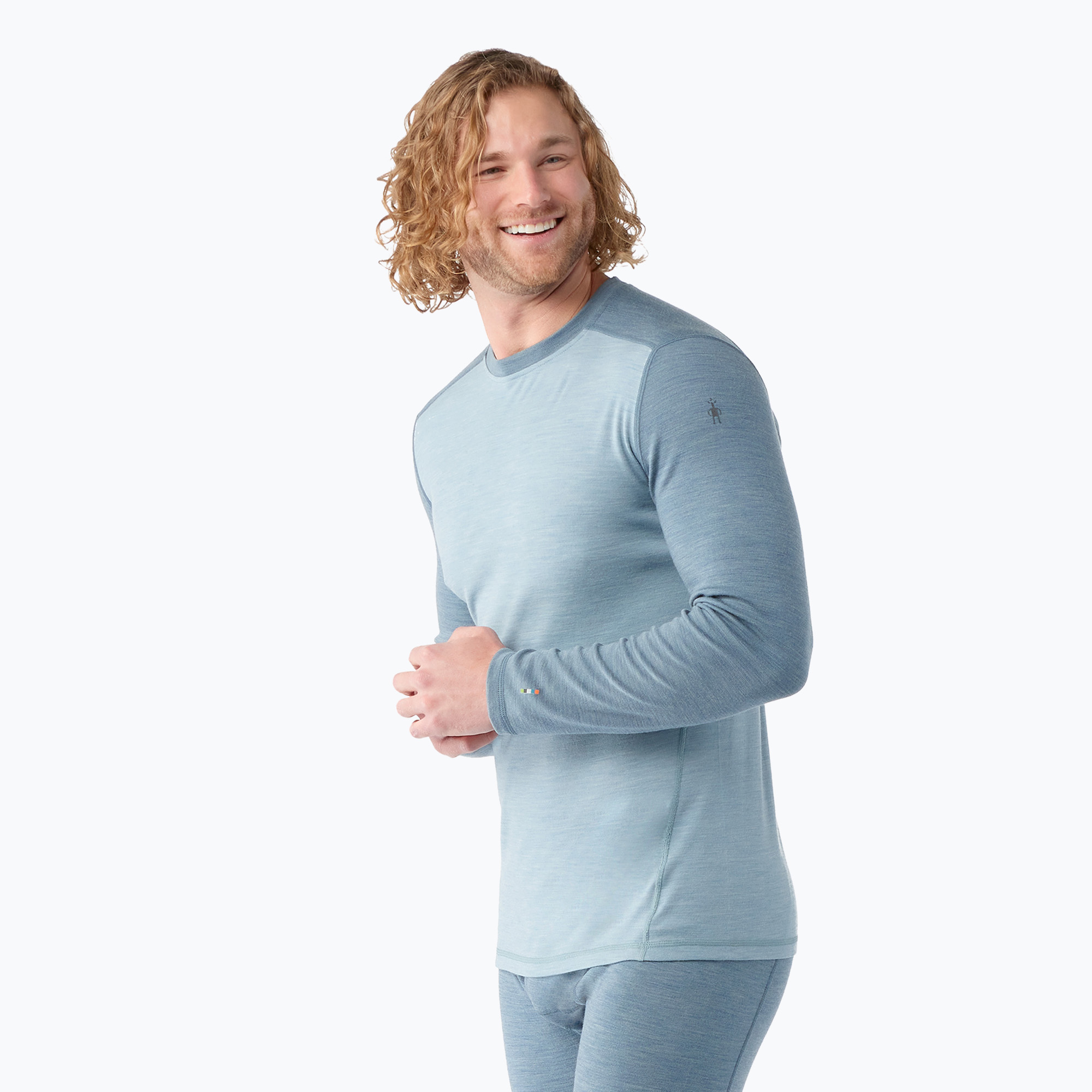 Bărbați Smartwool Merino 250 Baselayer Crew Boxed pewter albastru-plumb tricou termic (Merino 250 Baselayer Crew Boxed 16350-M48)