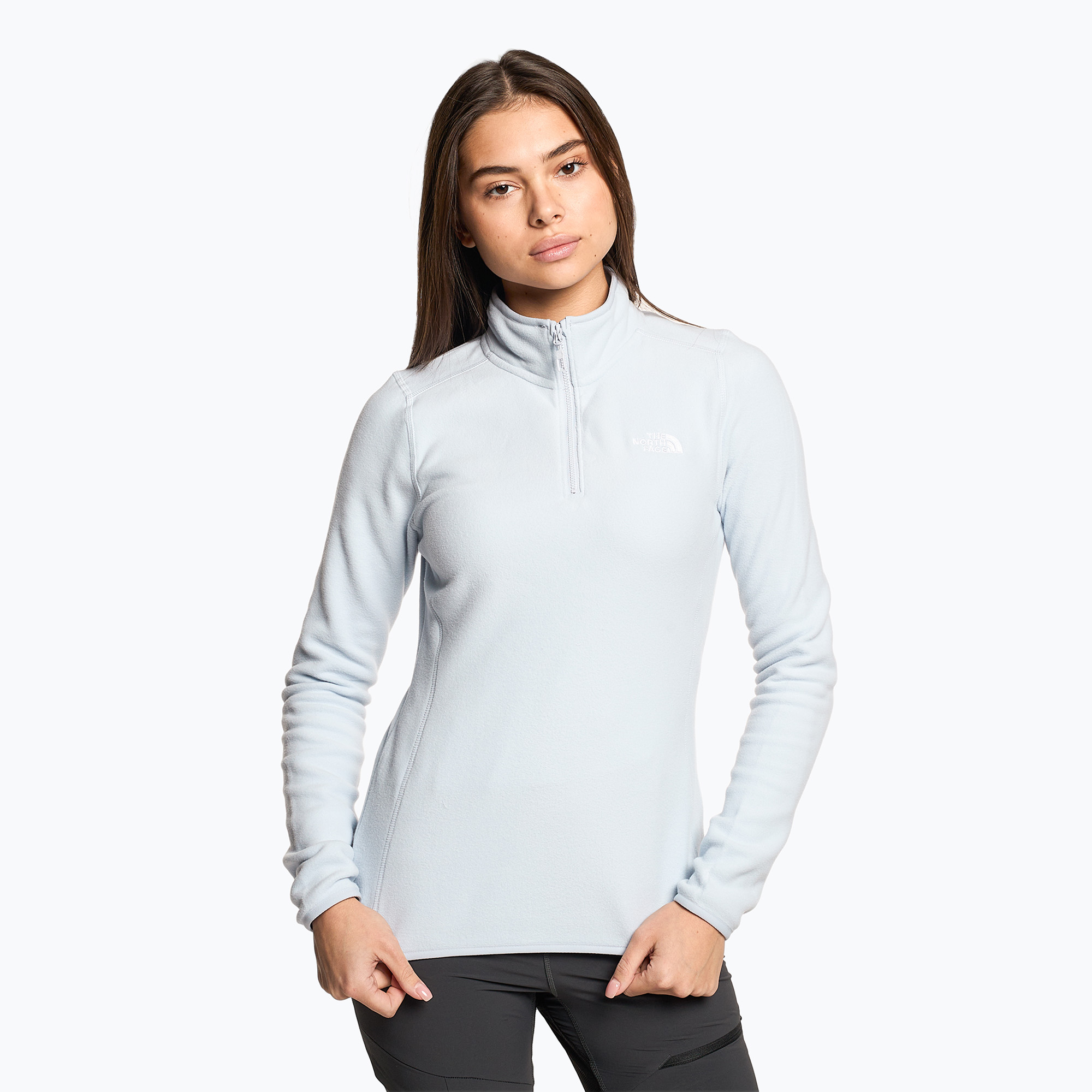Dámska fleecová mikina The North Face 100 Glacier 1/4 Zip dusty periwinkle (100 Glacier 1/4 Zip NF0A855MI0E1)