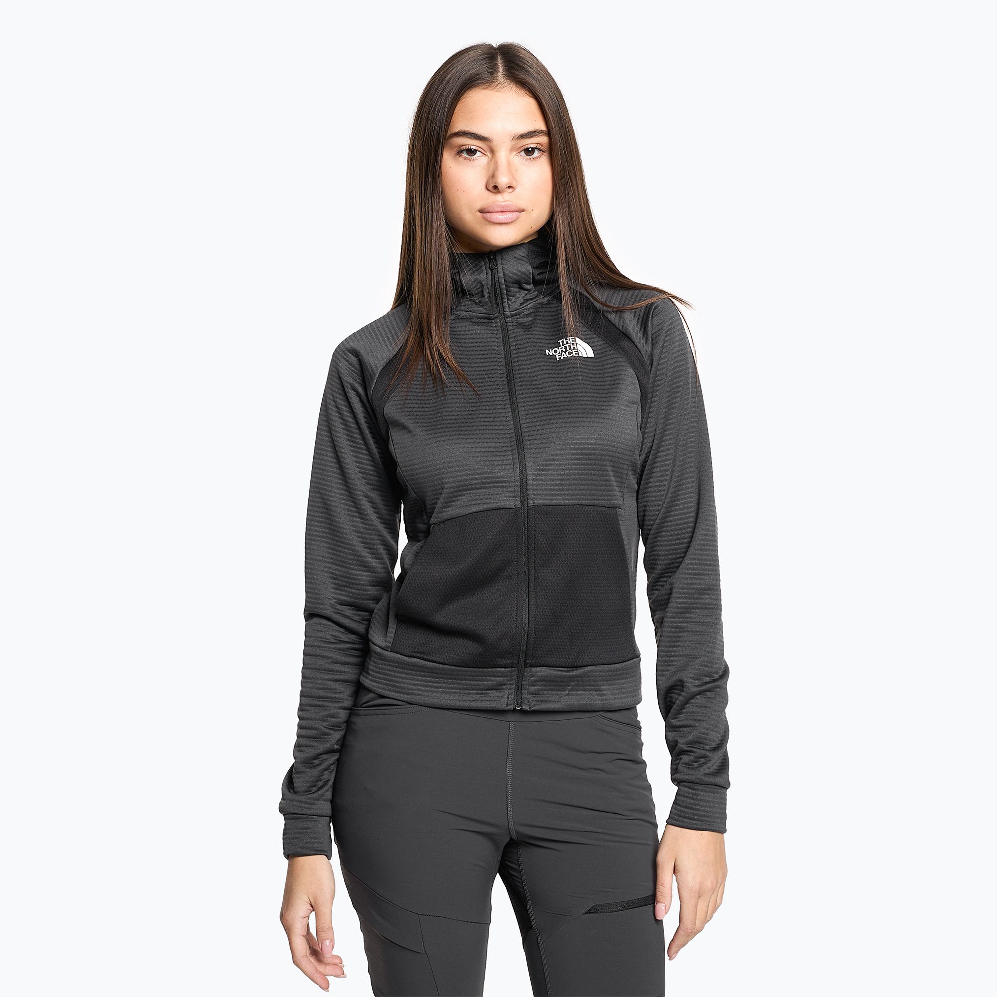 Bluza trekkingowa damska The North Face Mountain Athletics Full Zip Fleece asphalt grey/black 