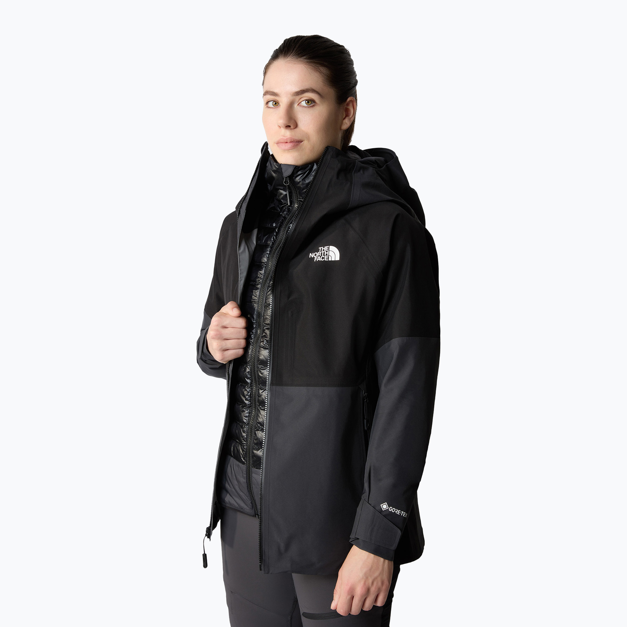 Giacca da pioggia da donna The North Face Jazzi GTX grigio asfalto/nero