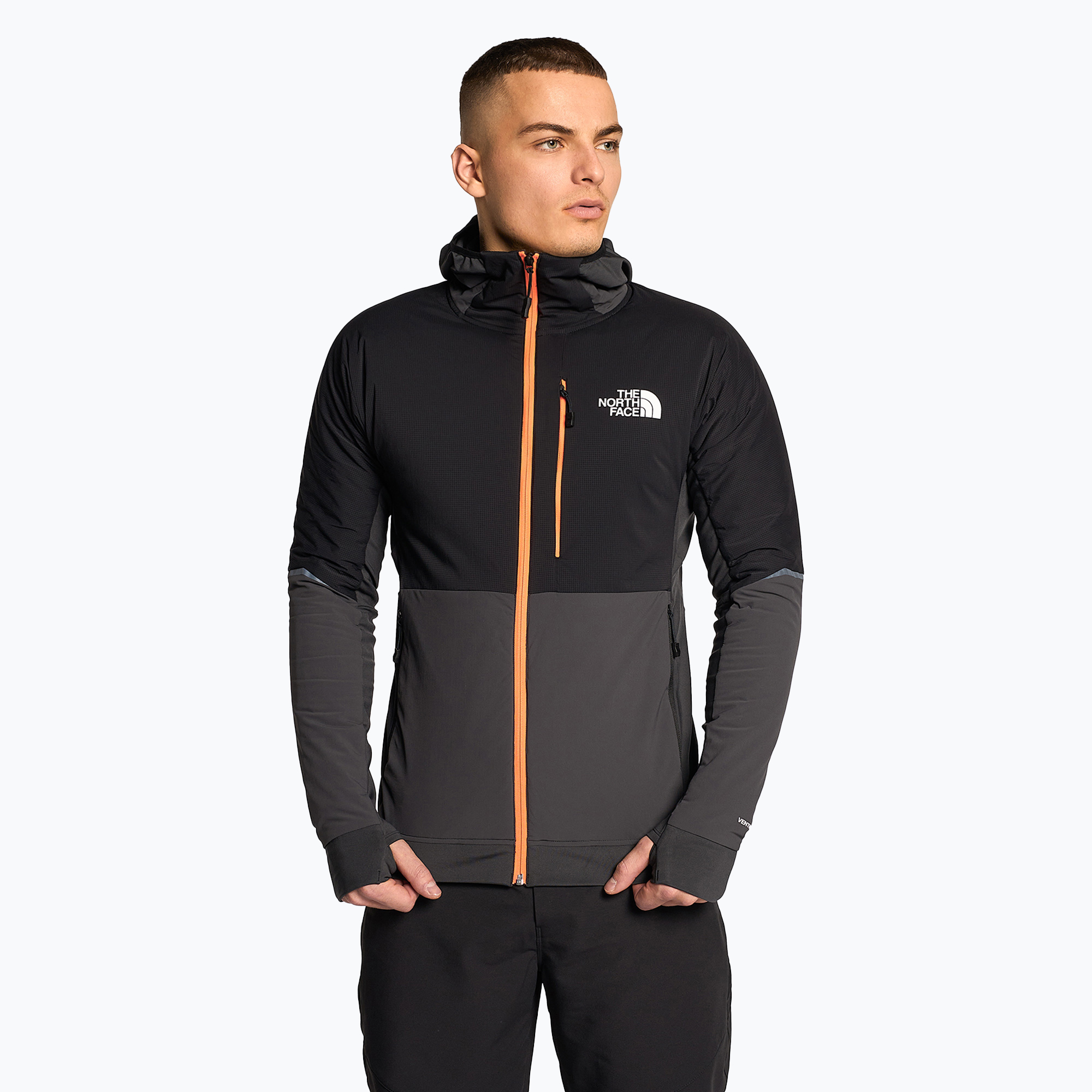 Giacca ibrida da uomo The North Face Dawn Turn Hybrid Ventrix Hoodie grigio asfalto/nero/arancio (XL) (Dawn Turn Hybrid Ventrix Hoodie NF0A7Z8P)