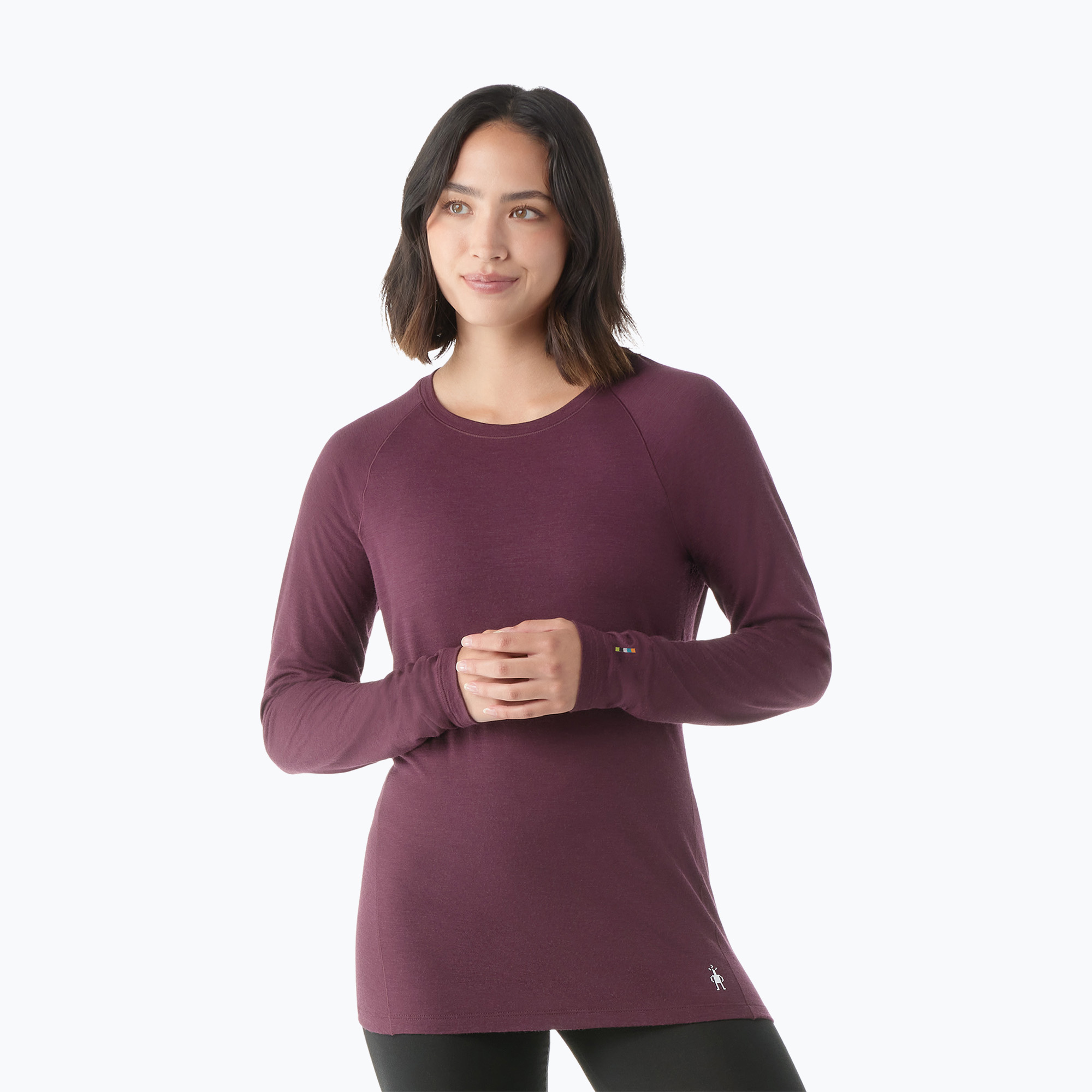 Női thermo hosszú ujjú felső Smartwool Classic All-Season Merino Base Layer Crew Boxed eggplant (Classic All-Season Merino Base Layer Crew Boxed 16913)