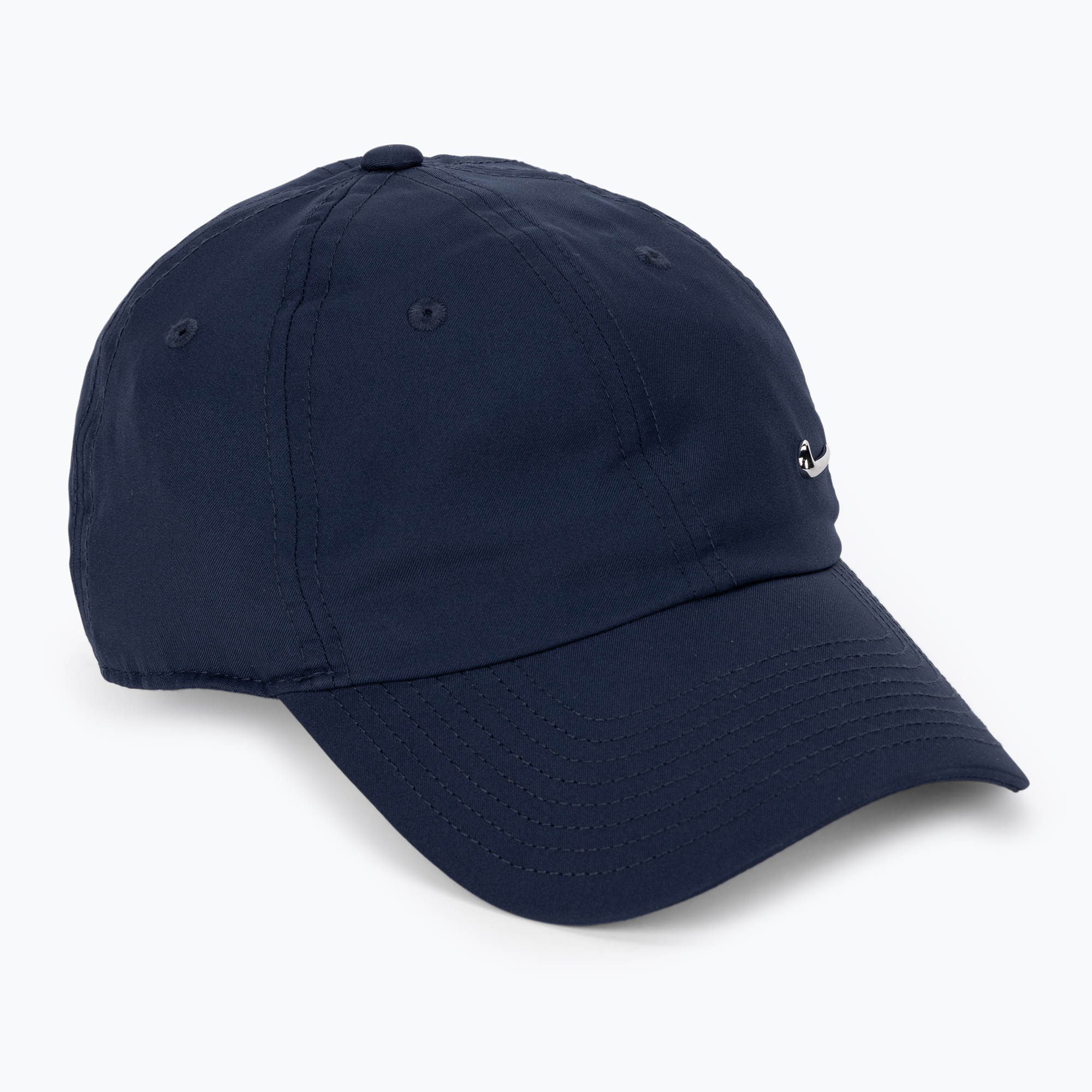 Czapka z daszkiem Nike Dri-Fit Club Unstructured Metal Swoosh midnight navy/metallic silver 