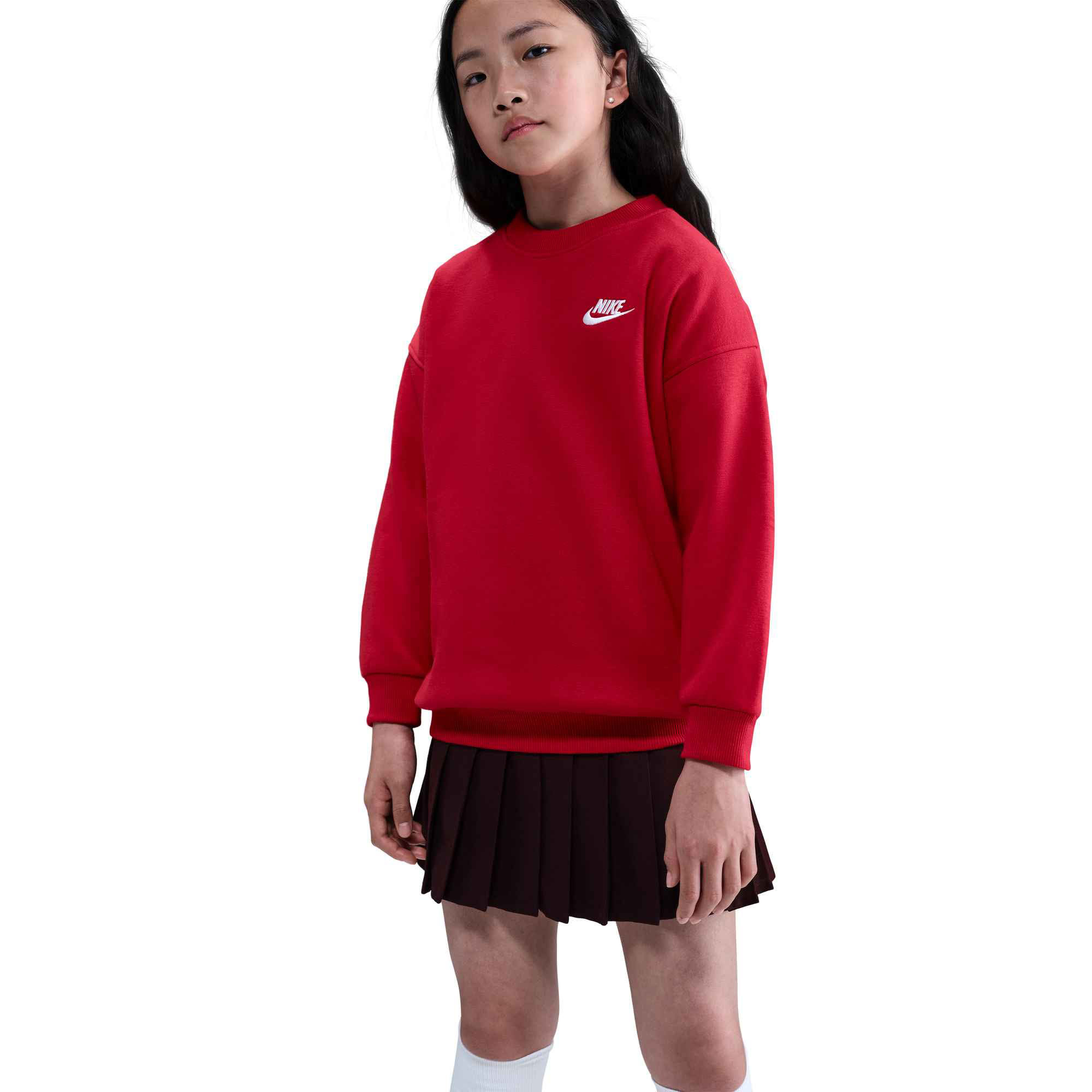 Bluza dziecięca Nike Sportswear Club Fleece university red/white 