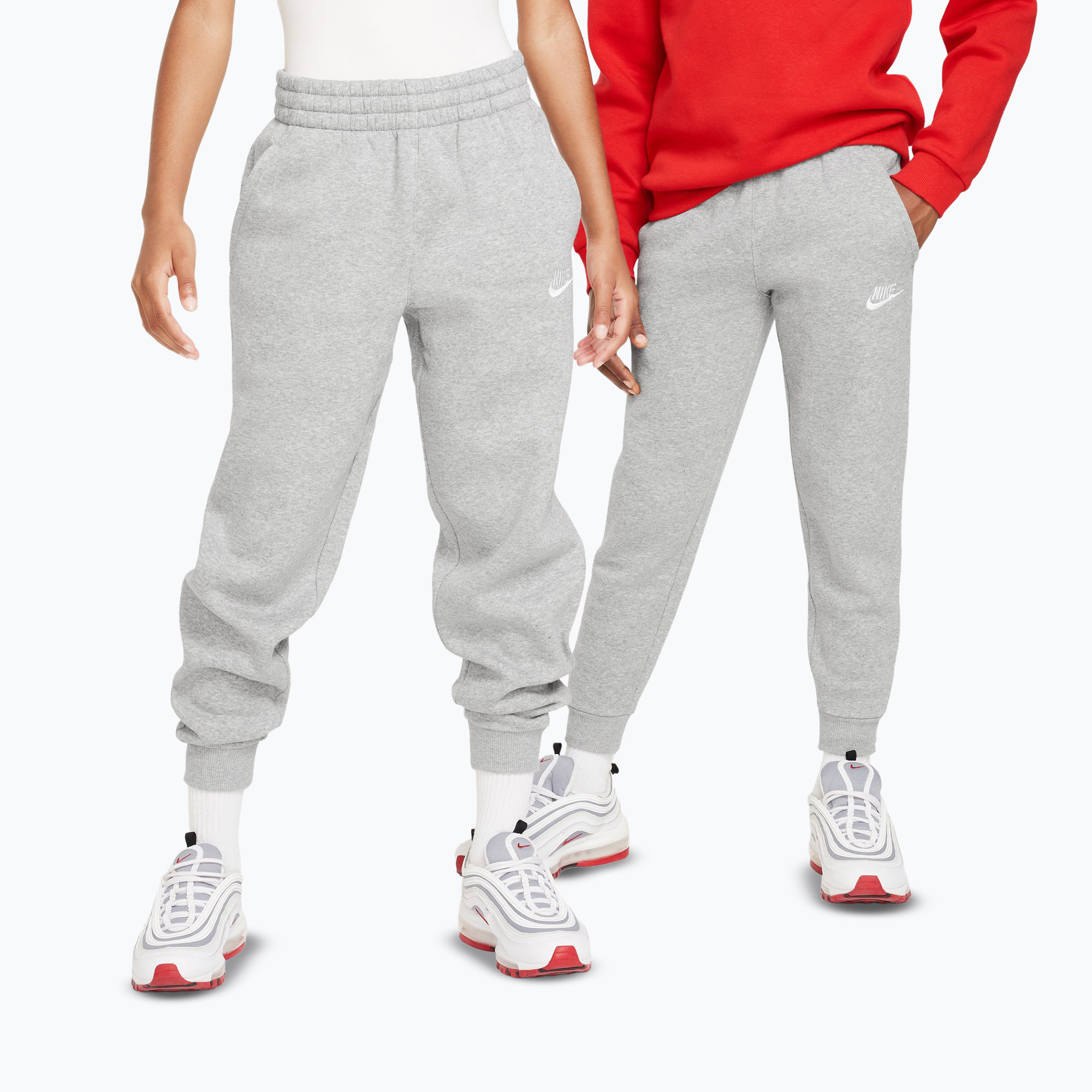 Spodnie dziecięce Nike Sportswear Club Fleece dark grey heather/base grey/white 