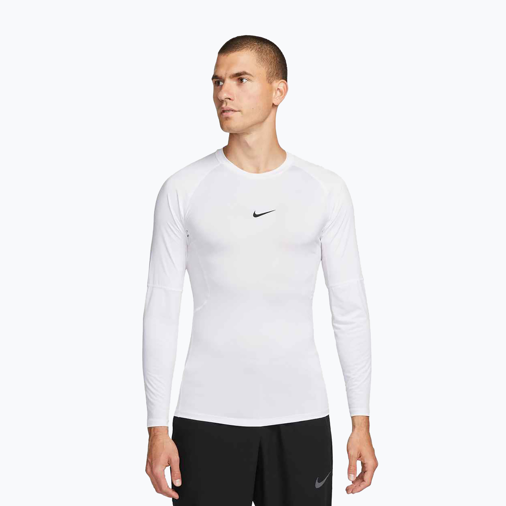Longsleeve treningowy męski Nike Pro Dri-Fit Tight Fitness white/black 