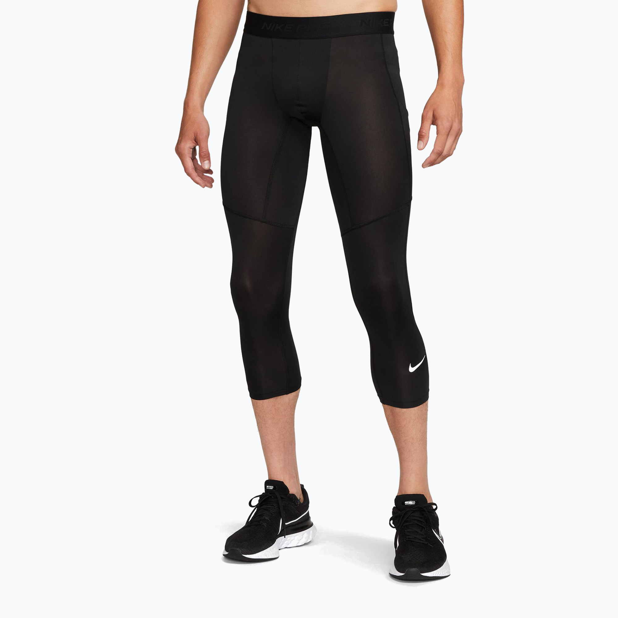 Legginsy treningowe męskie Nike Pro Dri-Fit 3/4 Tight Fitness black/white 