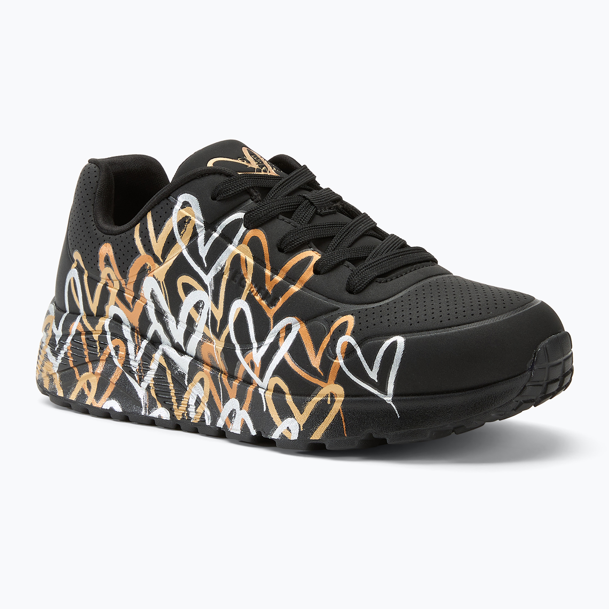 Buty SKECHERS JGoldcrown Uno Lite Metallic Love black/gold 