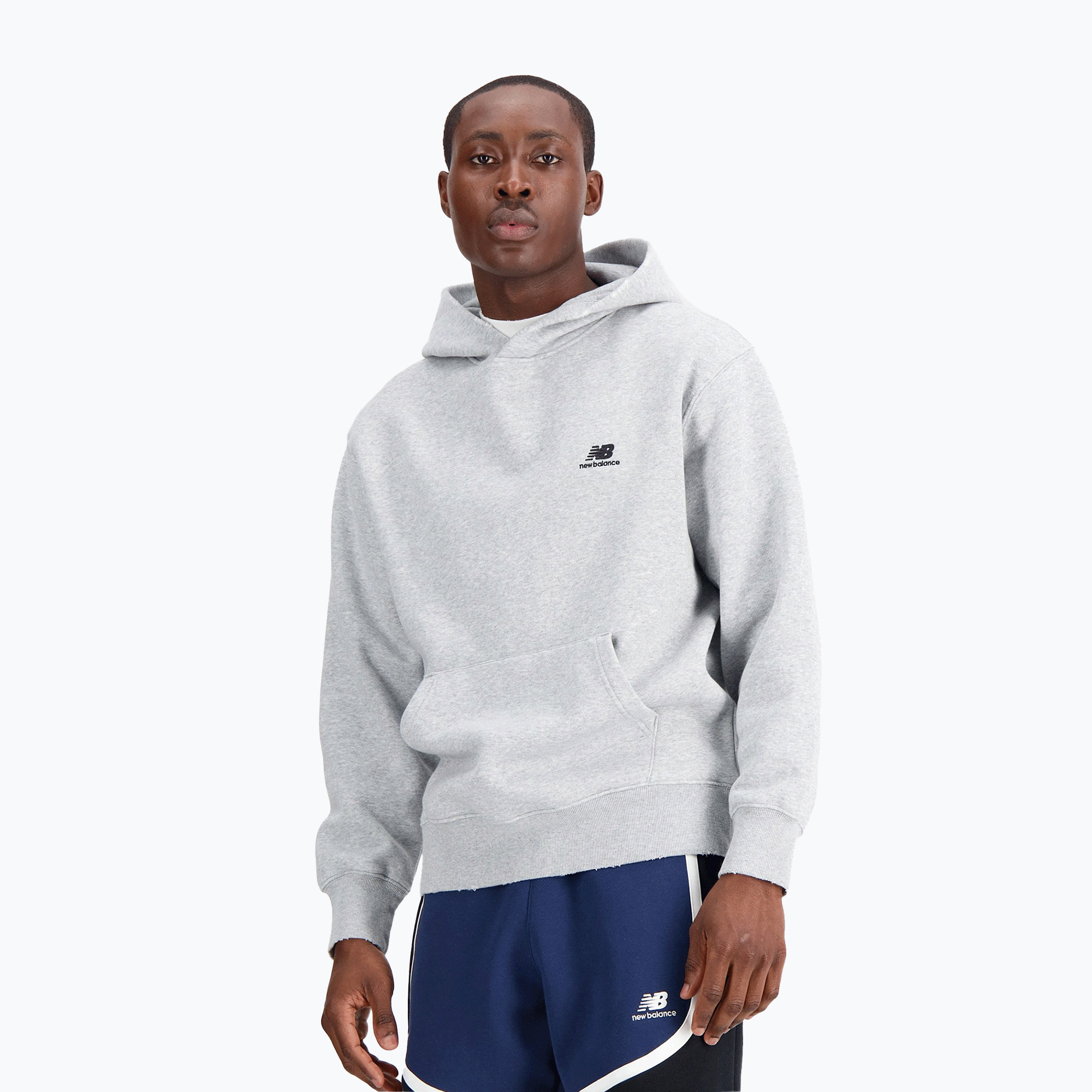 Bluza męska New Balance Hoops Fleece Hoodie athletic grey 