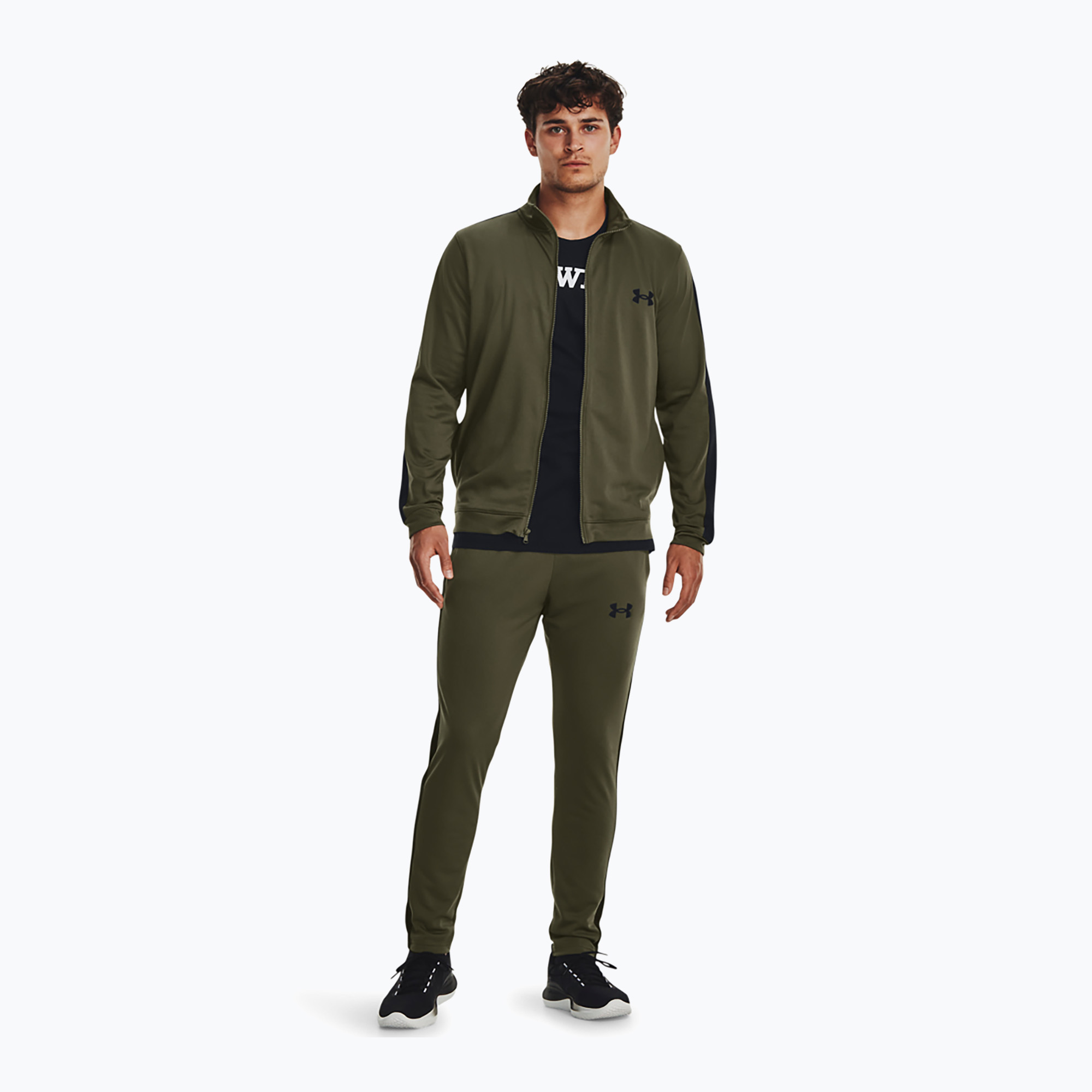 Dres męski Under Armour UA Knit Track Suit marine green/black/black 