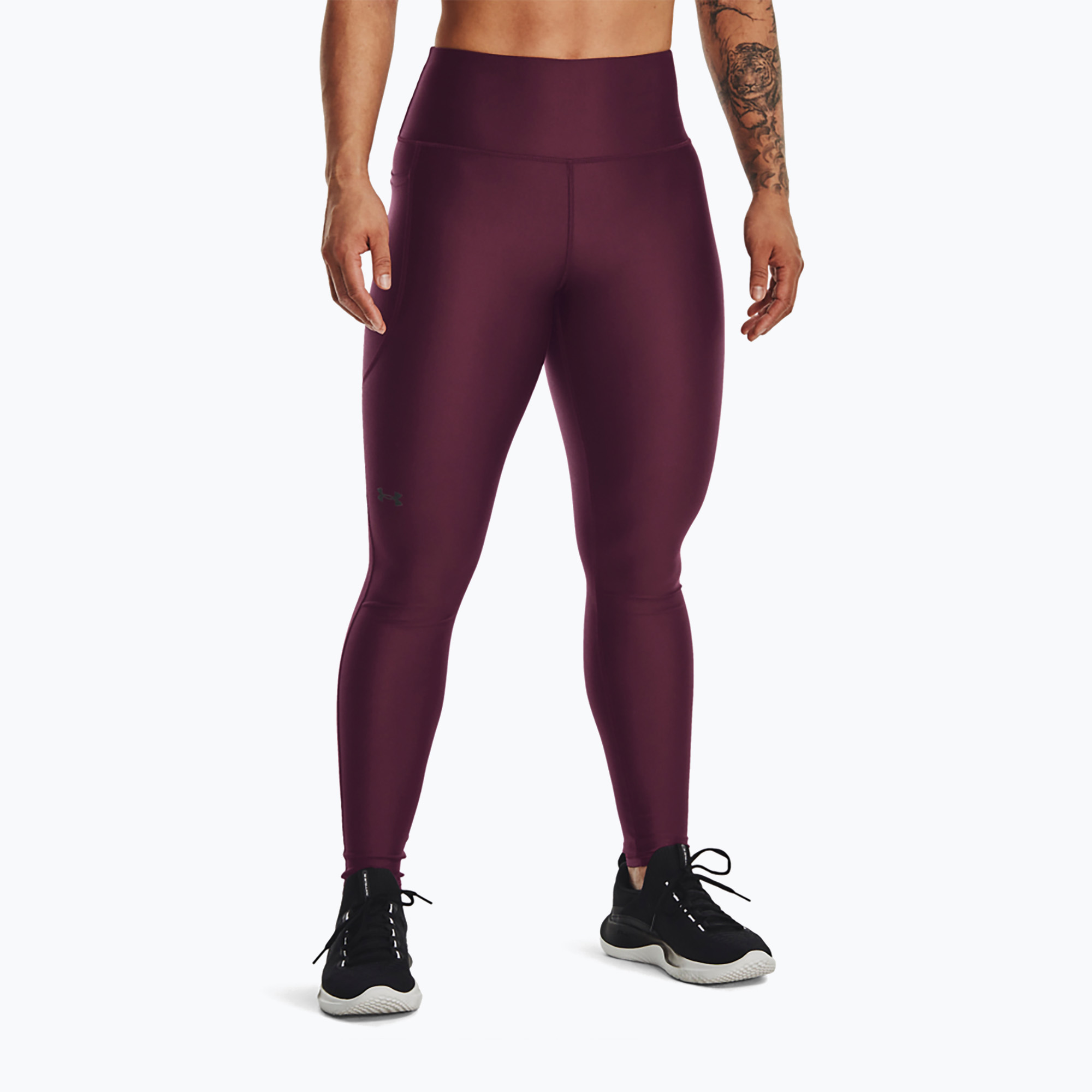Under Armour women's training leggings HG Armour HiRise dark maroon/black (XL)