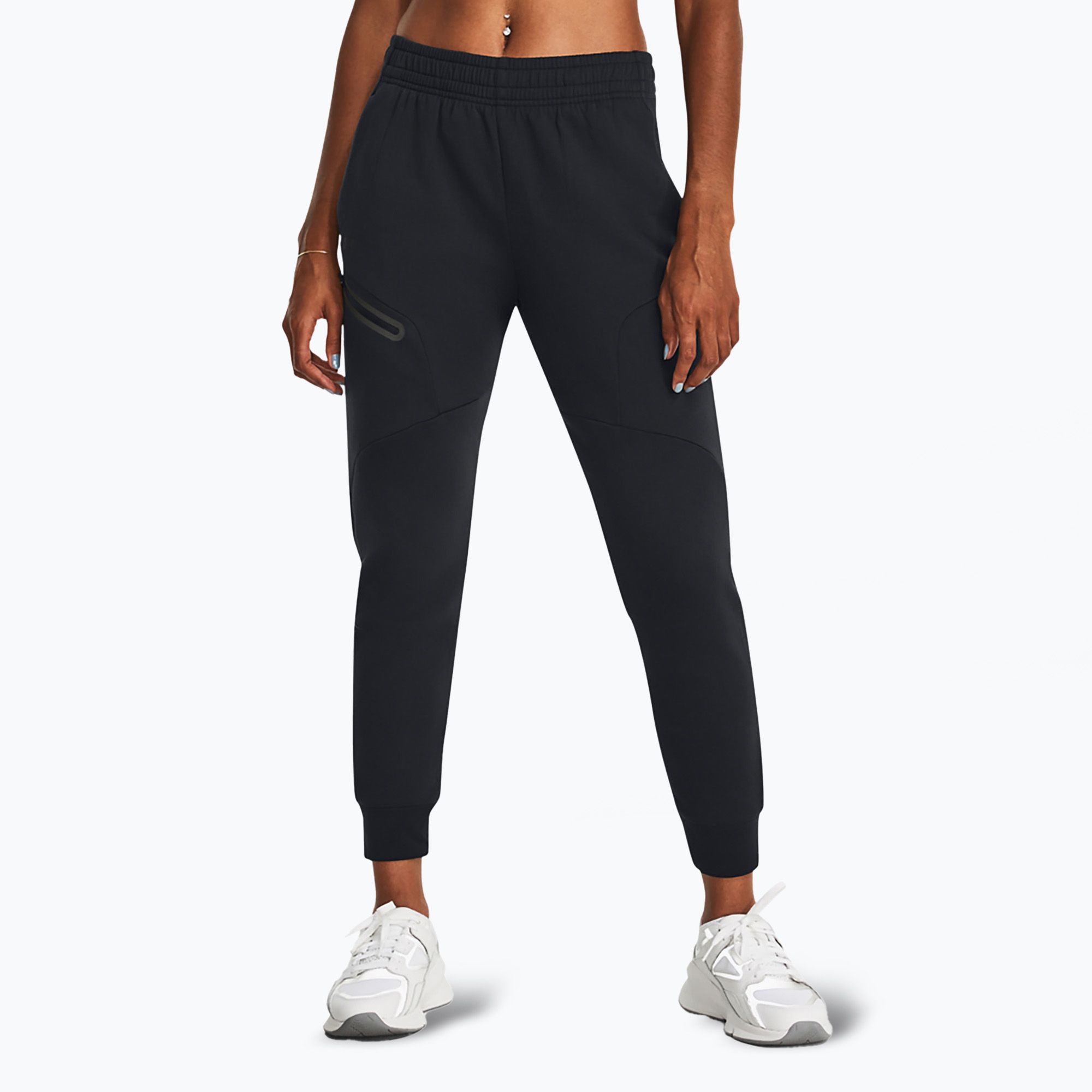 Spodnie damskie Under Armour Unstoppable Fleece Jogger black/black 