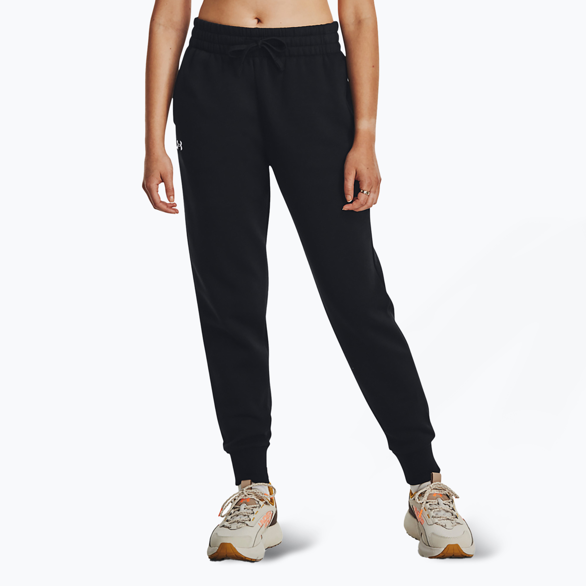 Spodnie damskie Under Armour Rival Fleece dark black/white 
