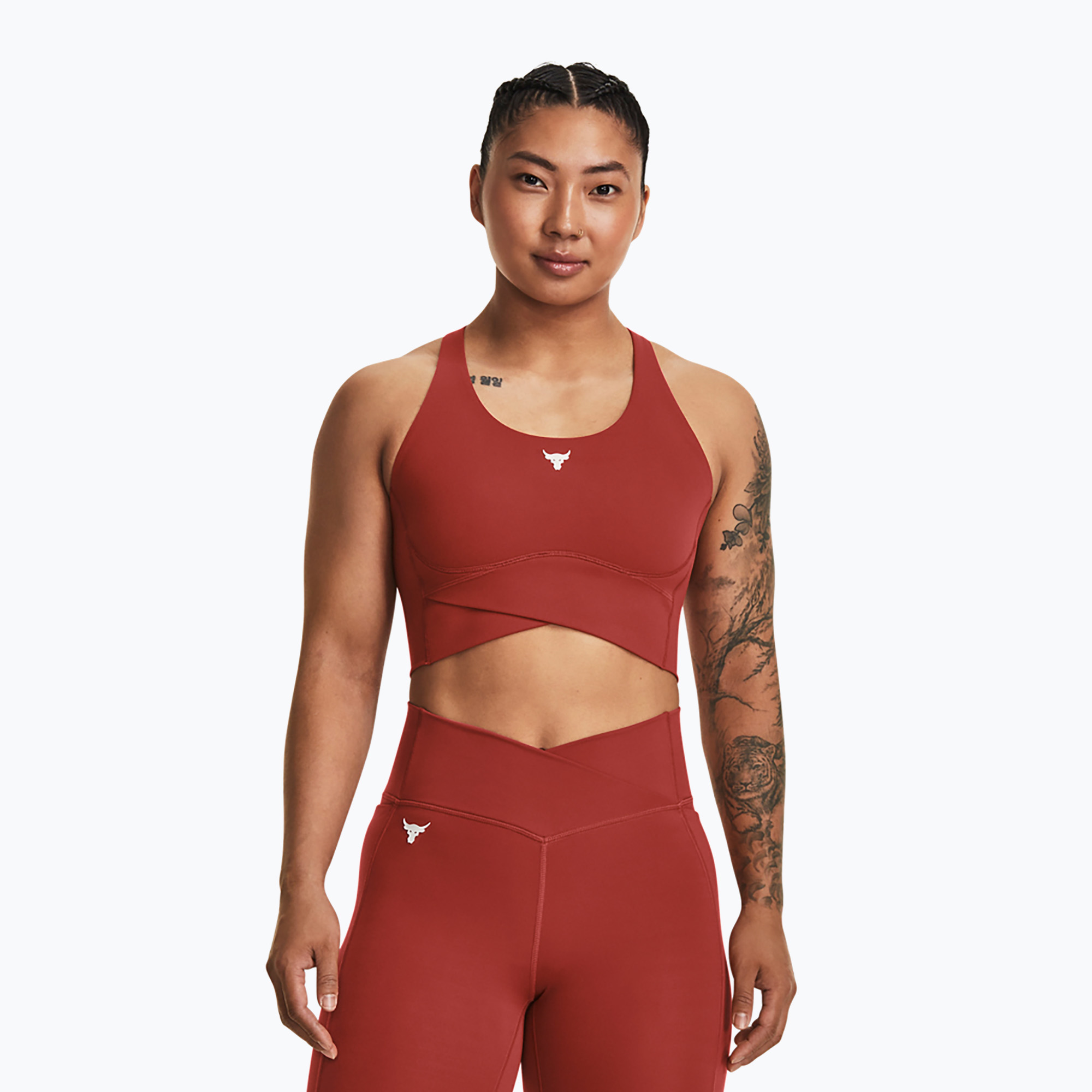 Top de antrenament pentru femei Under Armour Project Rock LetsGo Crssover Top heritage red