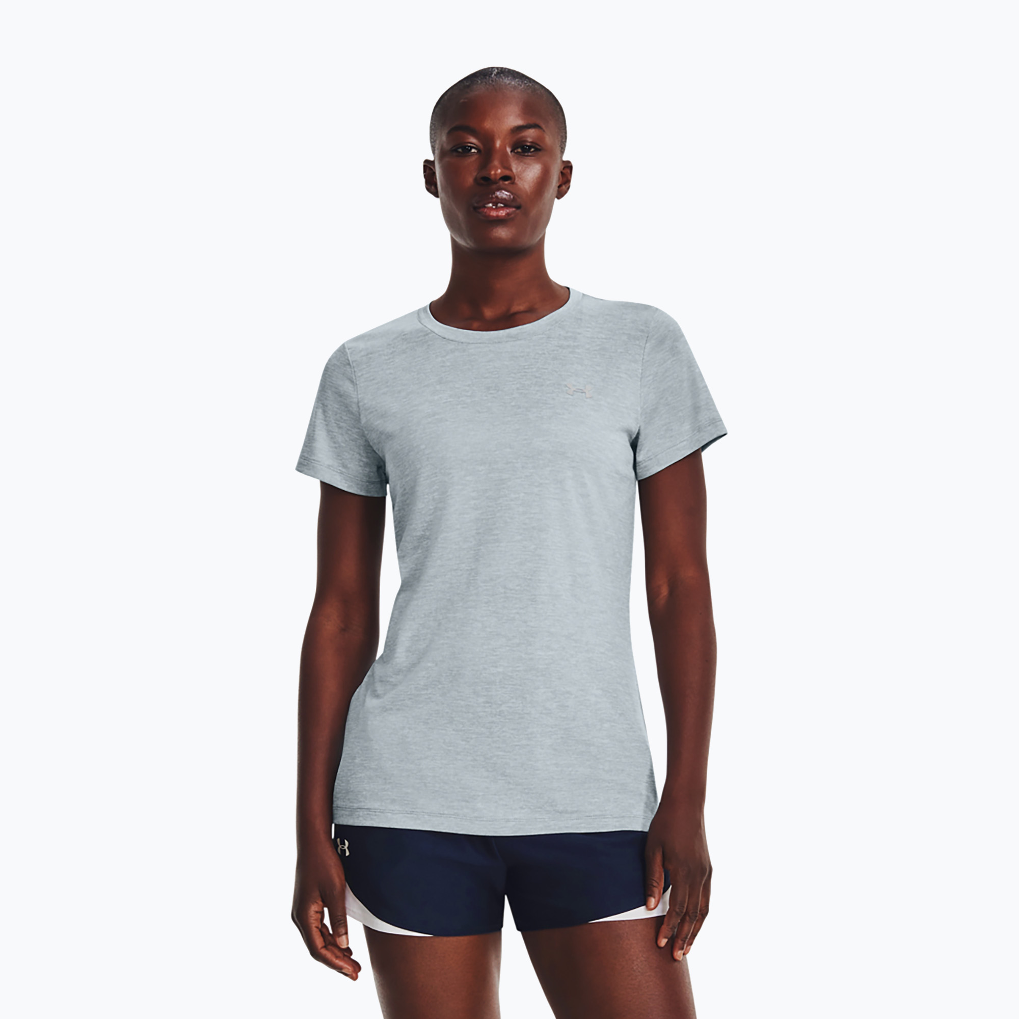 Under Armour Tech SSC women's training t-shirt harbor blue/gravel/metallic silver (S)