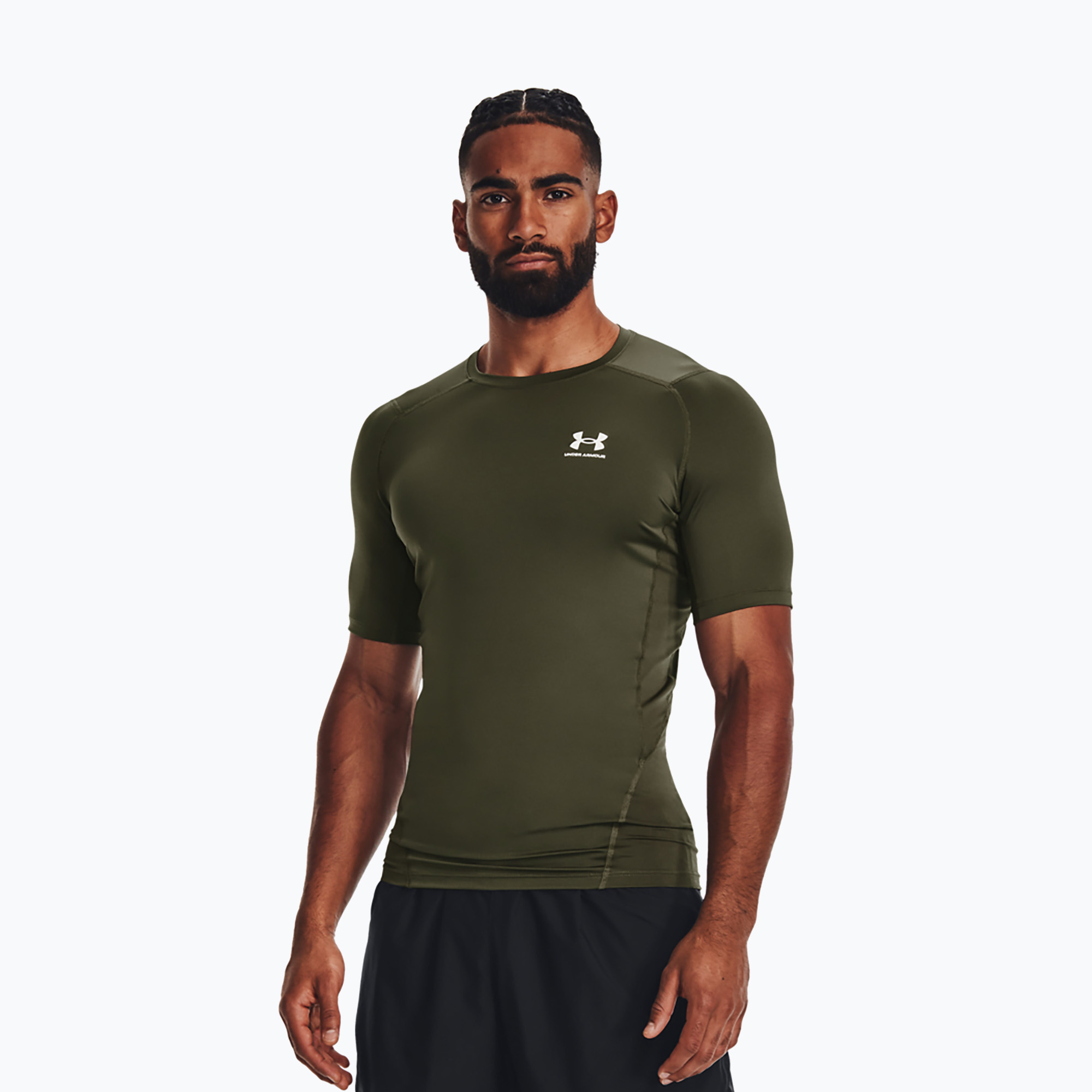 Koszulka treningowa męska Under Armour HG Armour Comp marine od green/white 