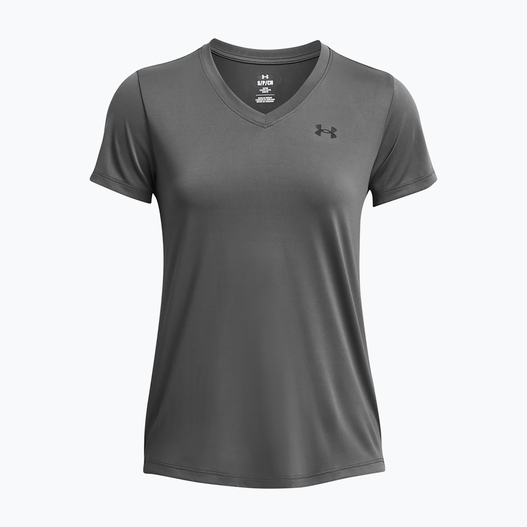 Tricou de antrenament pentru femei Under Armour Tech SSV Solid castlerock/black