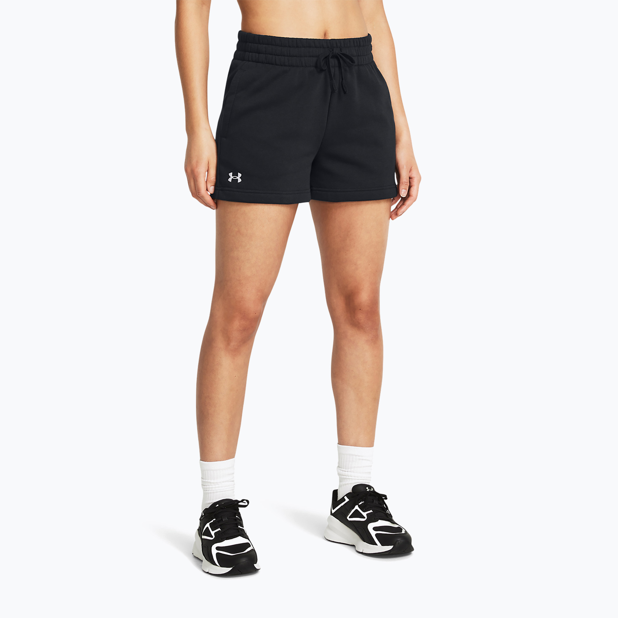 Spodenki treningowe damskie Under Armour Rival Fleece black/white 
