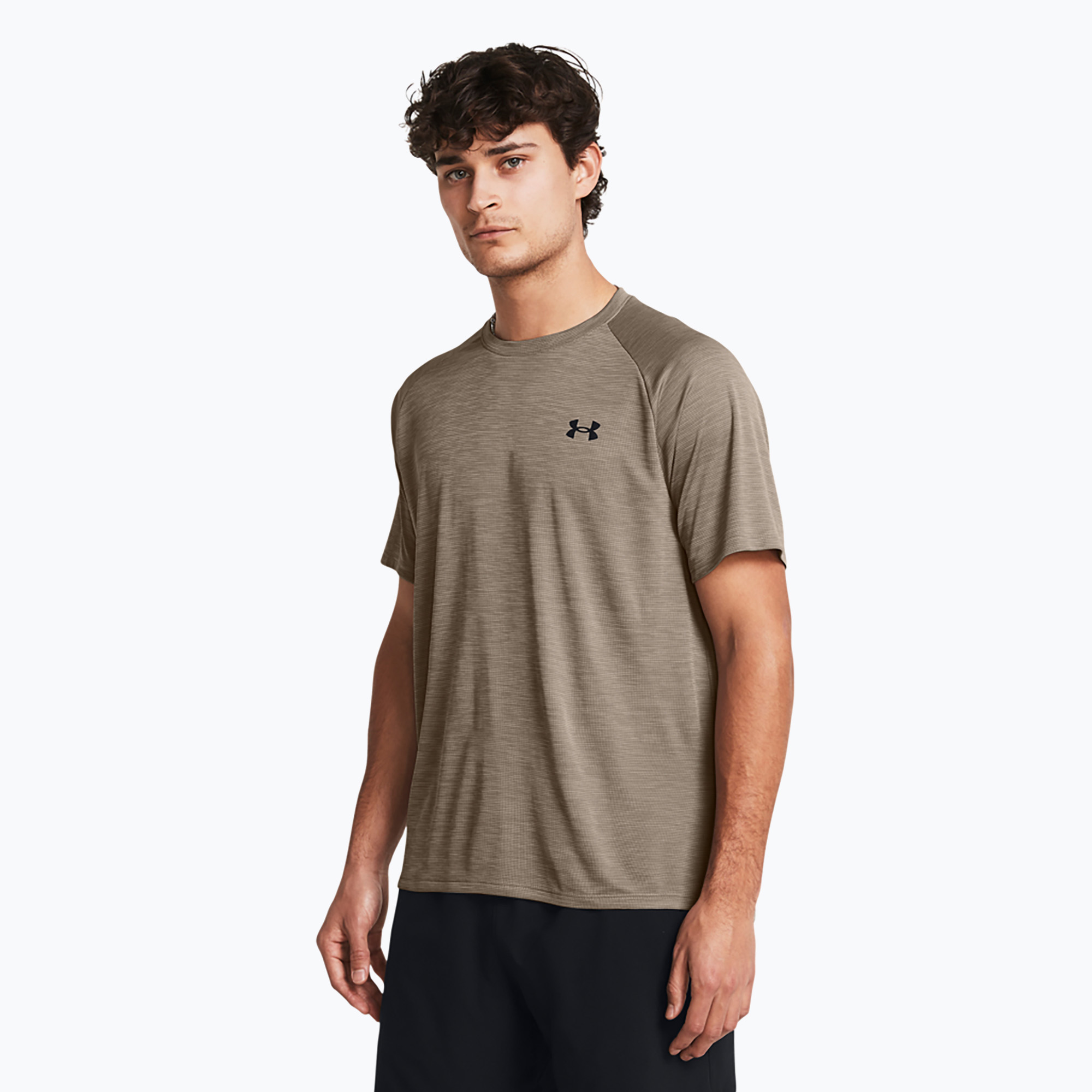 Koszulka treningowa męska Under Armour Tech Textured taupe dusk/black 