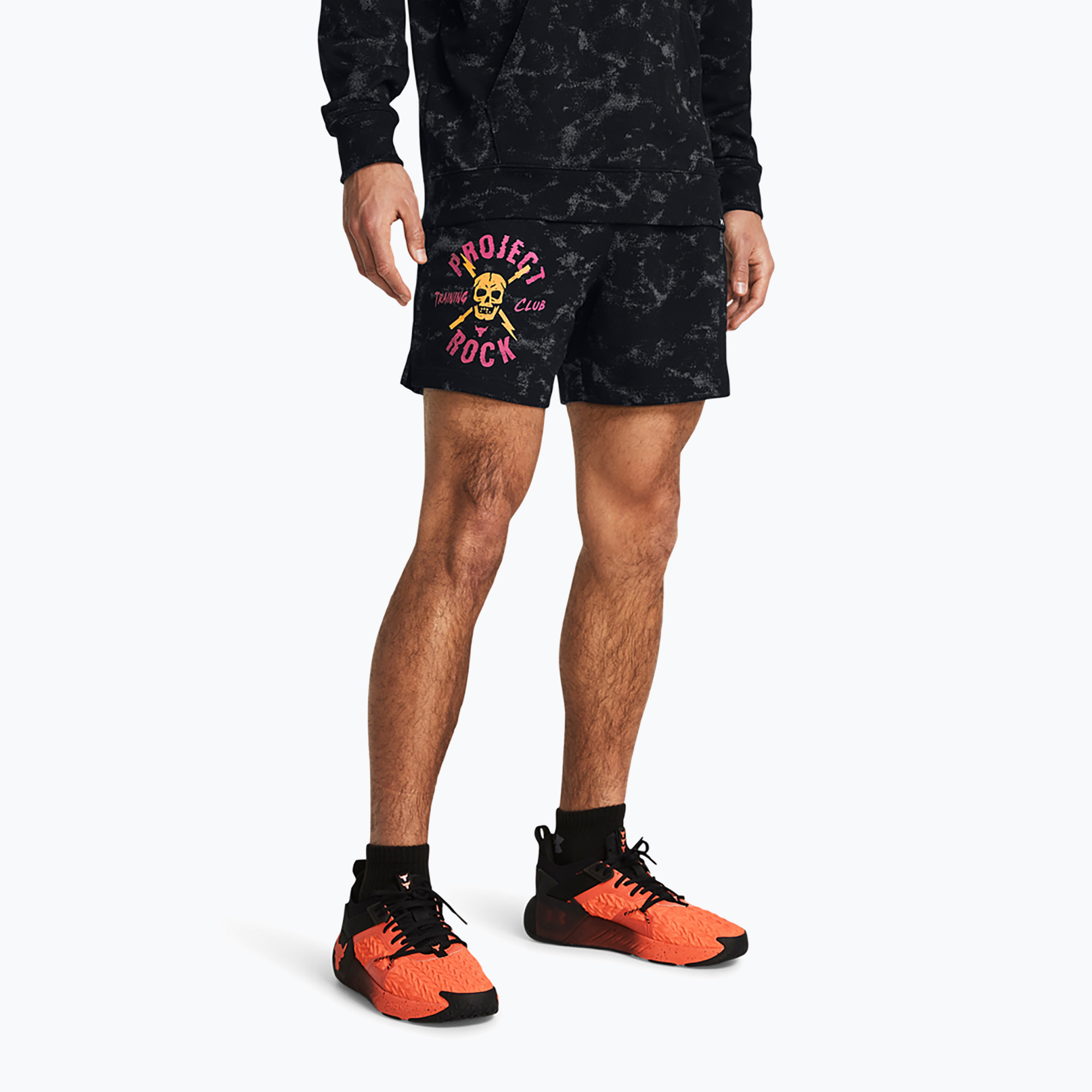 Мъжки тренировъчни шорти Under Armour Project Rock AOP Rvl Terry Sts black