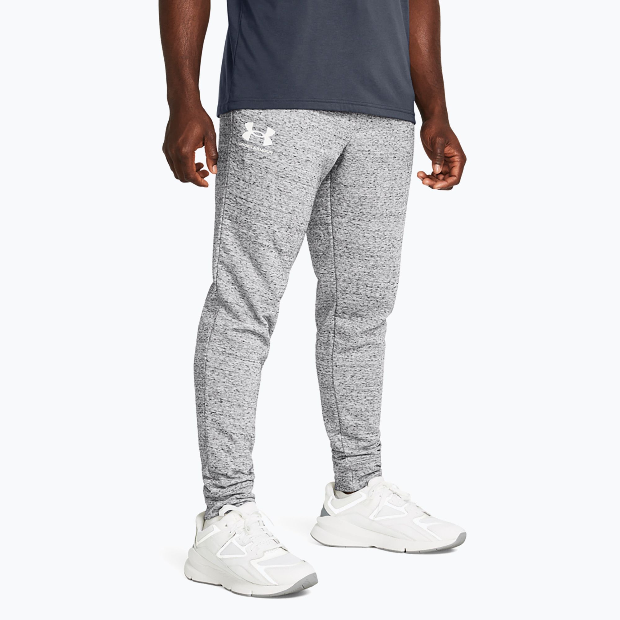 Spodnie męskie Under Armour Rival Terry Jogger mod gray light heather/onyx white 