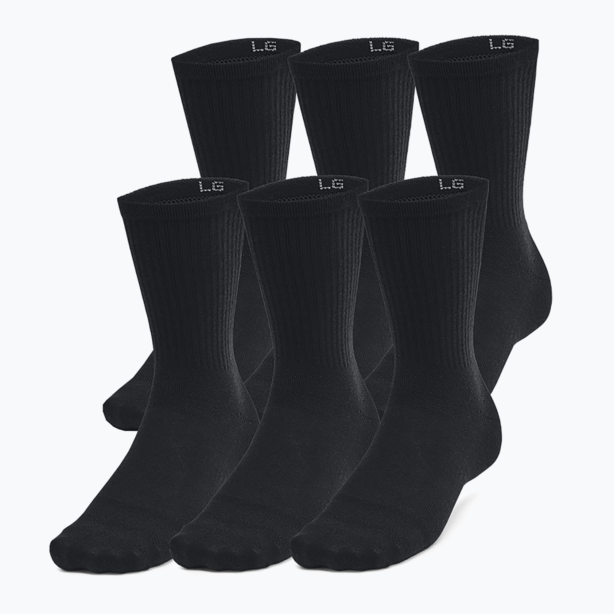 Under Armour Essential Crew 6 Pack training socks black/black/castle rock (S)