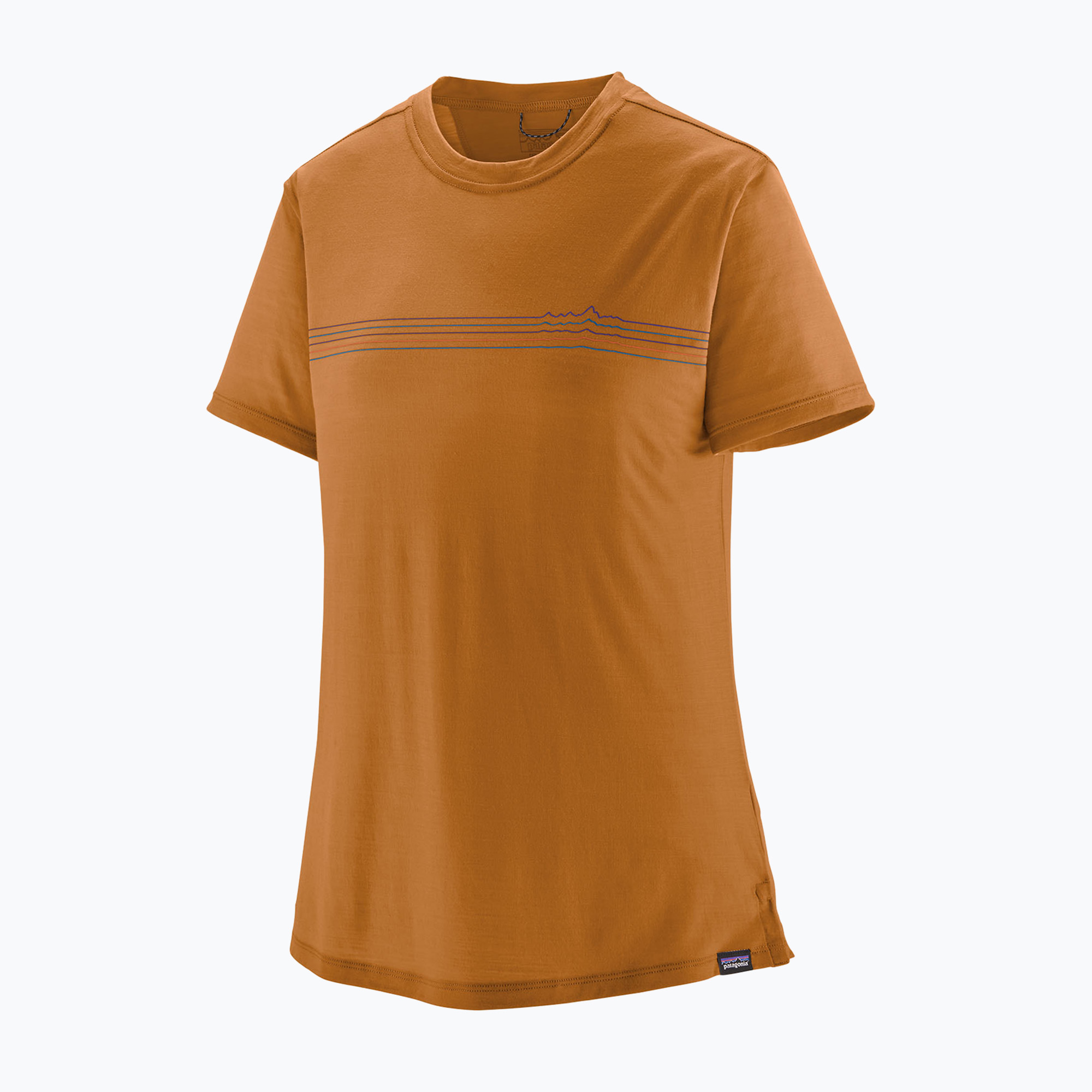 Koszulka damska Patagonia Cap Cool Merino Blend Graphic Shirt fitz roy fader/golden caramel 