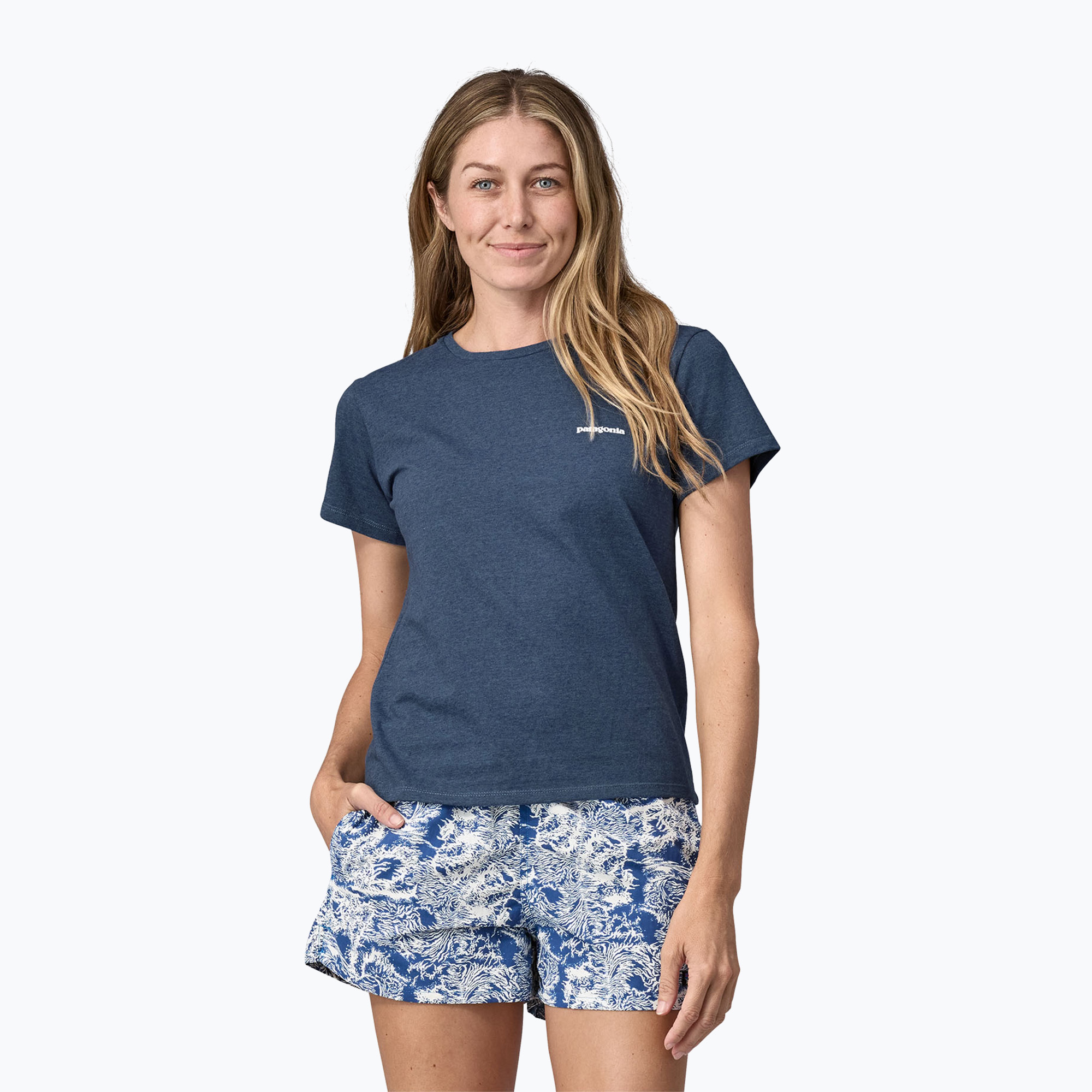 Koszulka damska Patagonia P-6 Logo Responsibili-Tee  utility blue 