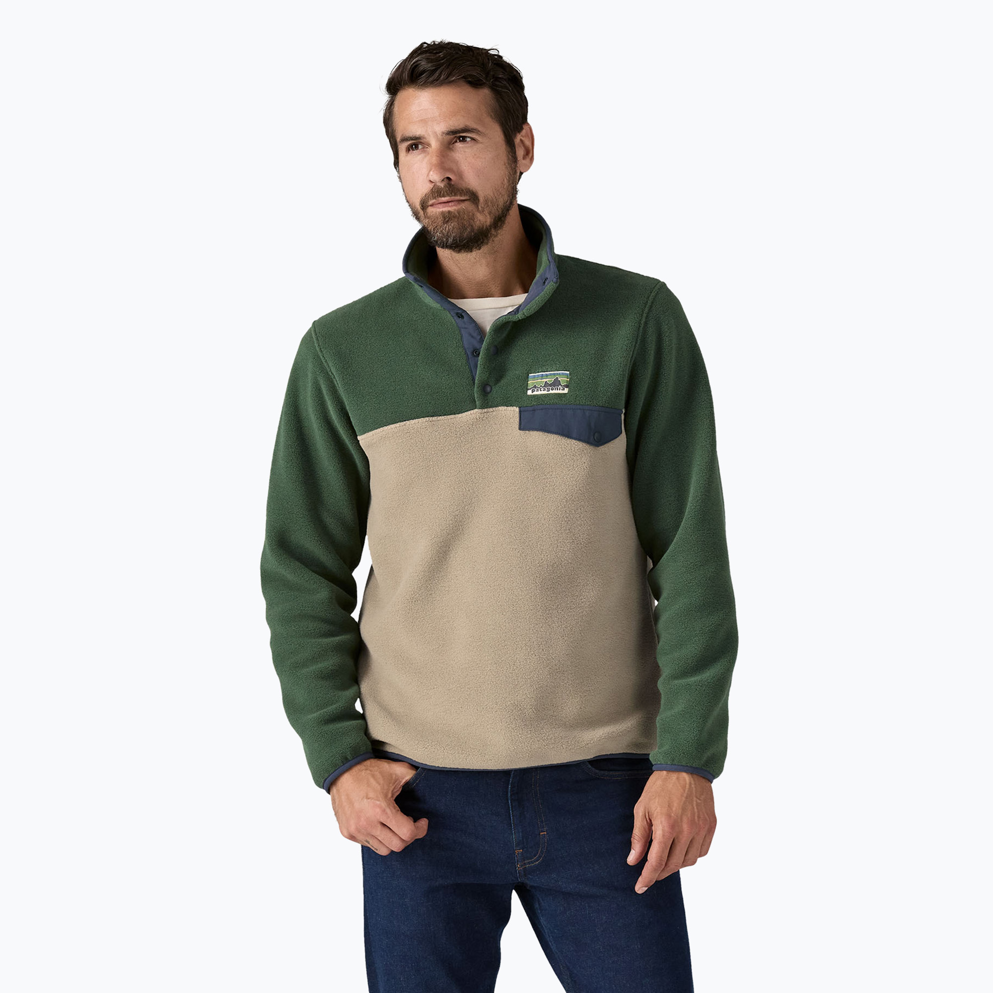 Bluza trekkingowa męska Patagonia LW Synch Snap-T P/O seabird grey 