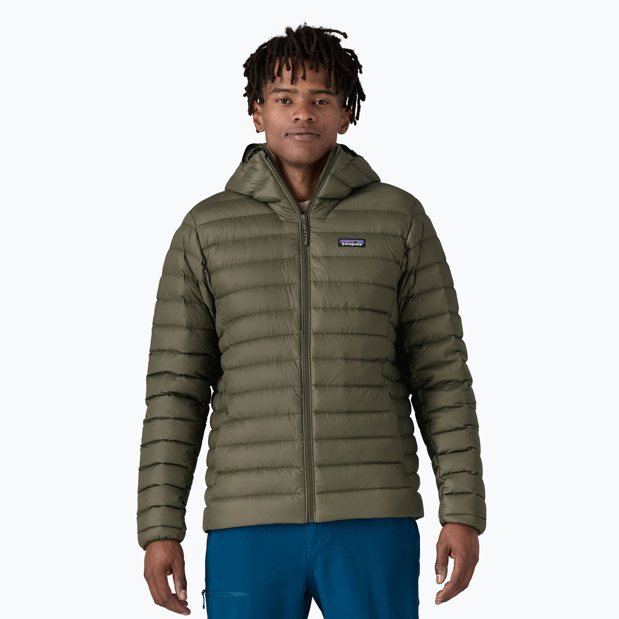 Kurtka puchowa męska Patagonia Down Sweater Hoody pine needle green 