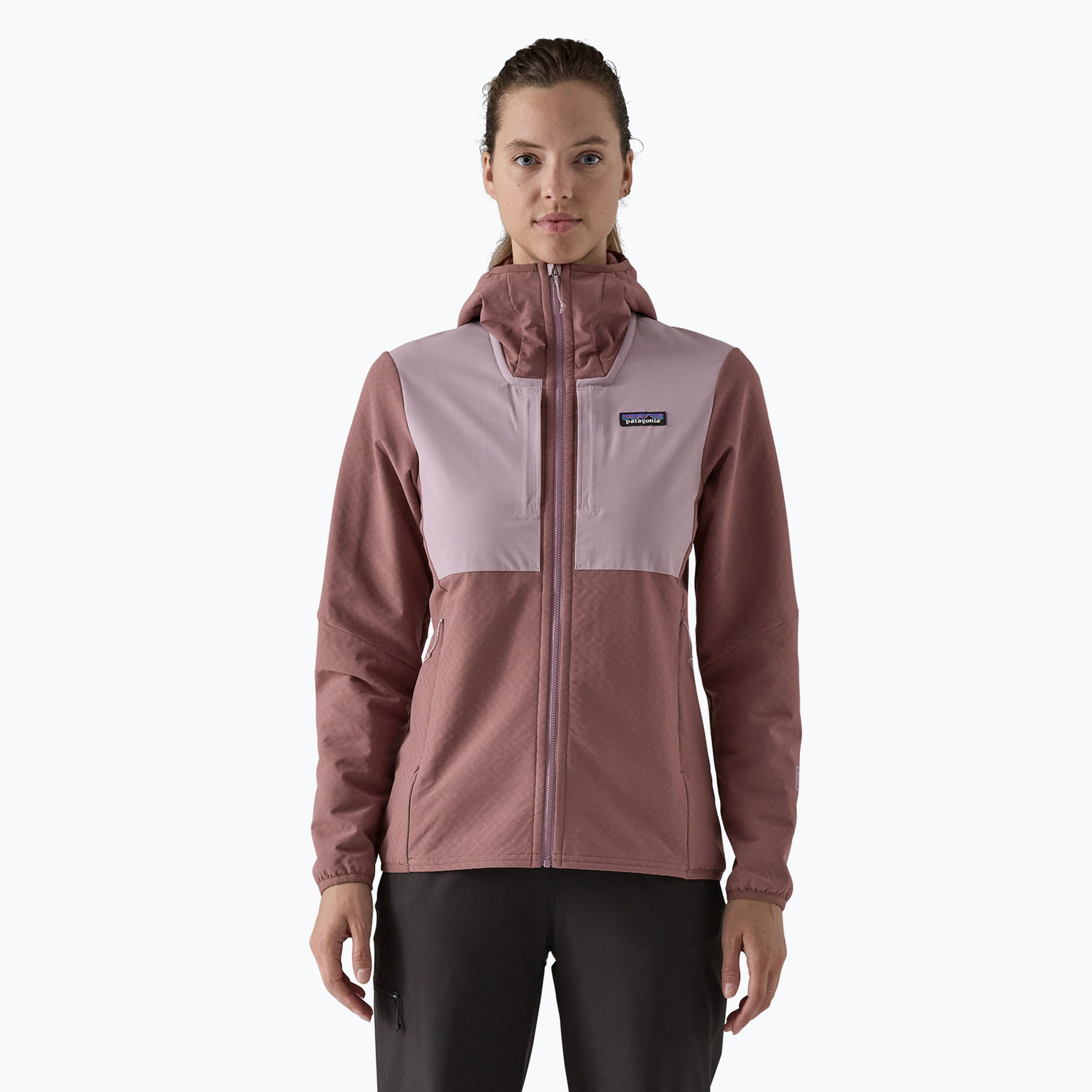 Kurtka softshell damska Patagonia R2 CrossStrata Hoody dulse mauve 