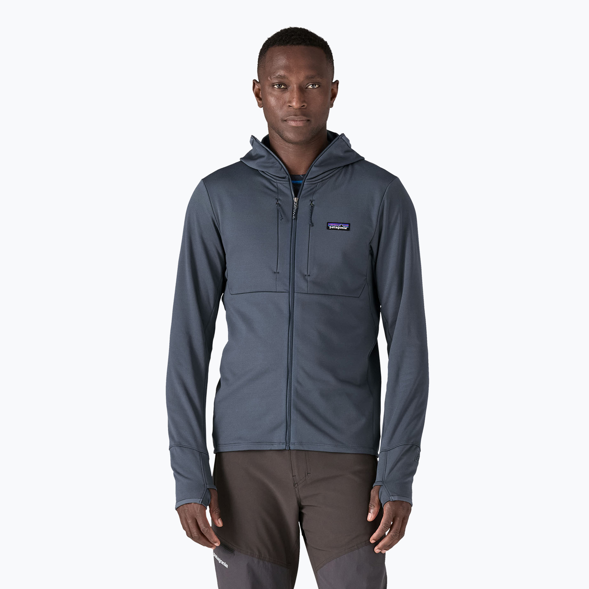 Bluza trekkingowa męska Patagonia R1 Thermal Full Zip Hoody smolder blue 