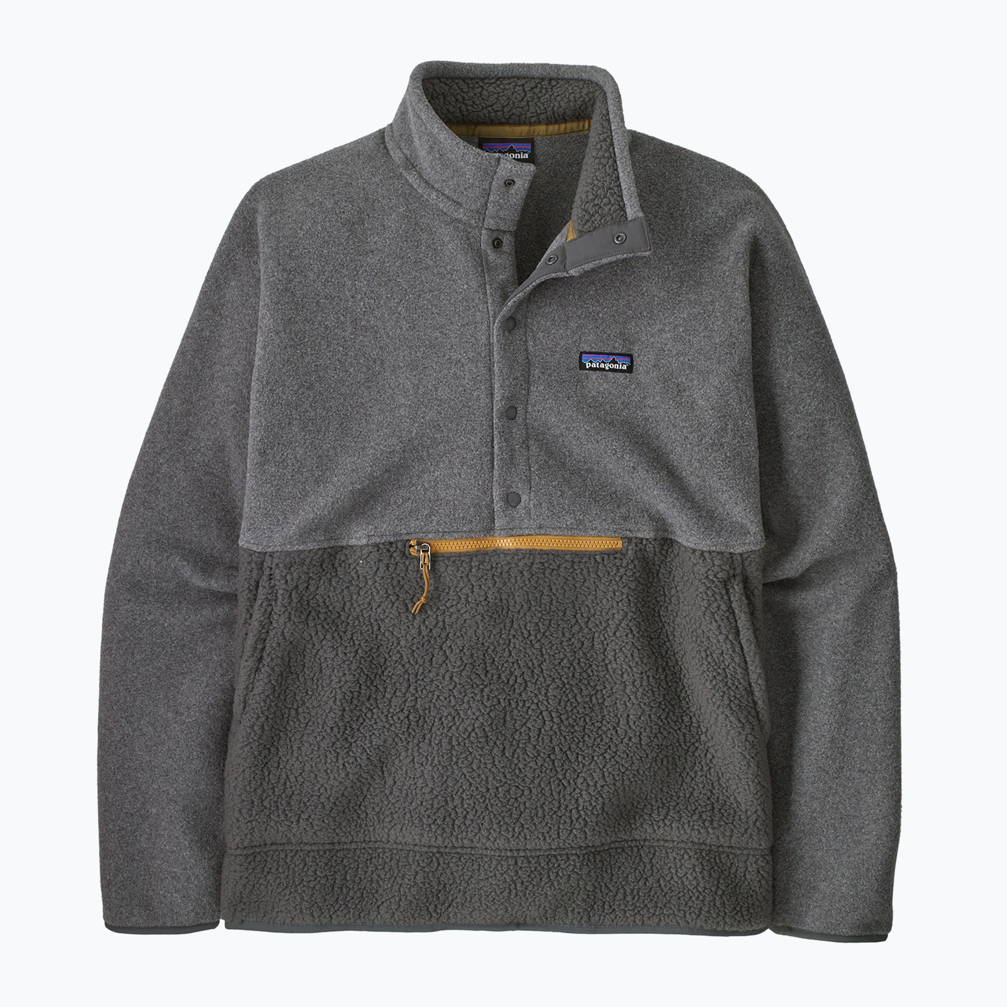 Men's Patagonia Retro Pile 1/2 Snap P/O forge grey trekking sweatshirt (XL)
