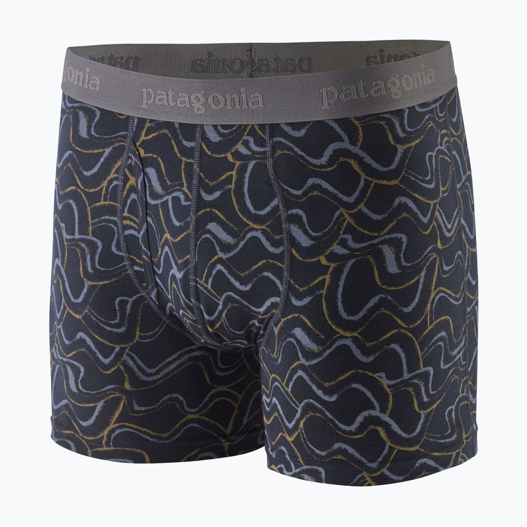 Patagonia pánske boxerky Essential 3" small currents/pitch blue