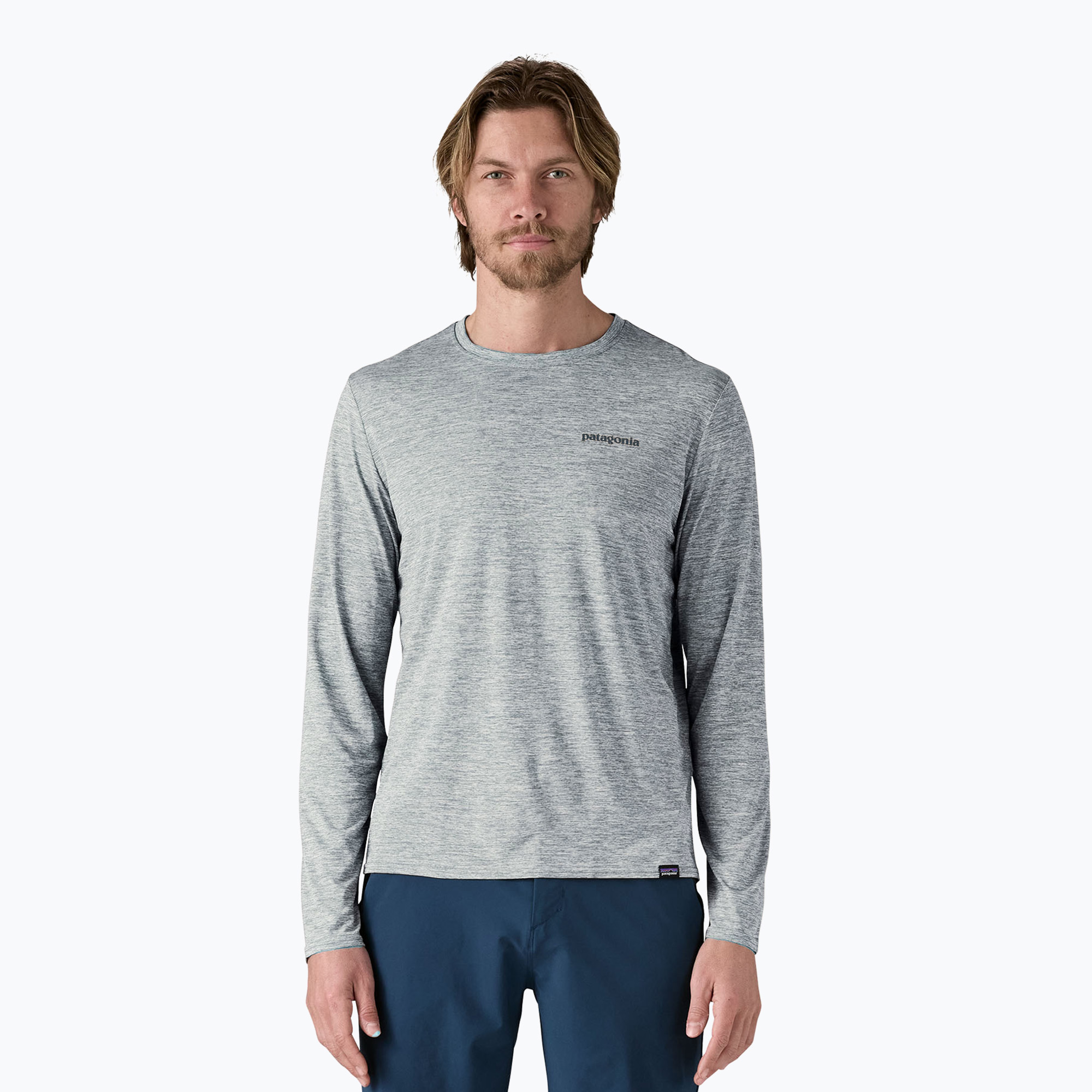Longsleeve męski Patagonia Cap Cool Daily Graphic Shirt-Waters boardshort logo abalone blue/feather grey